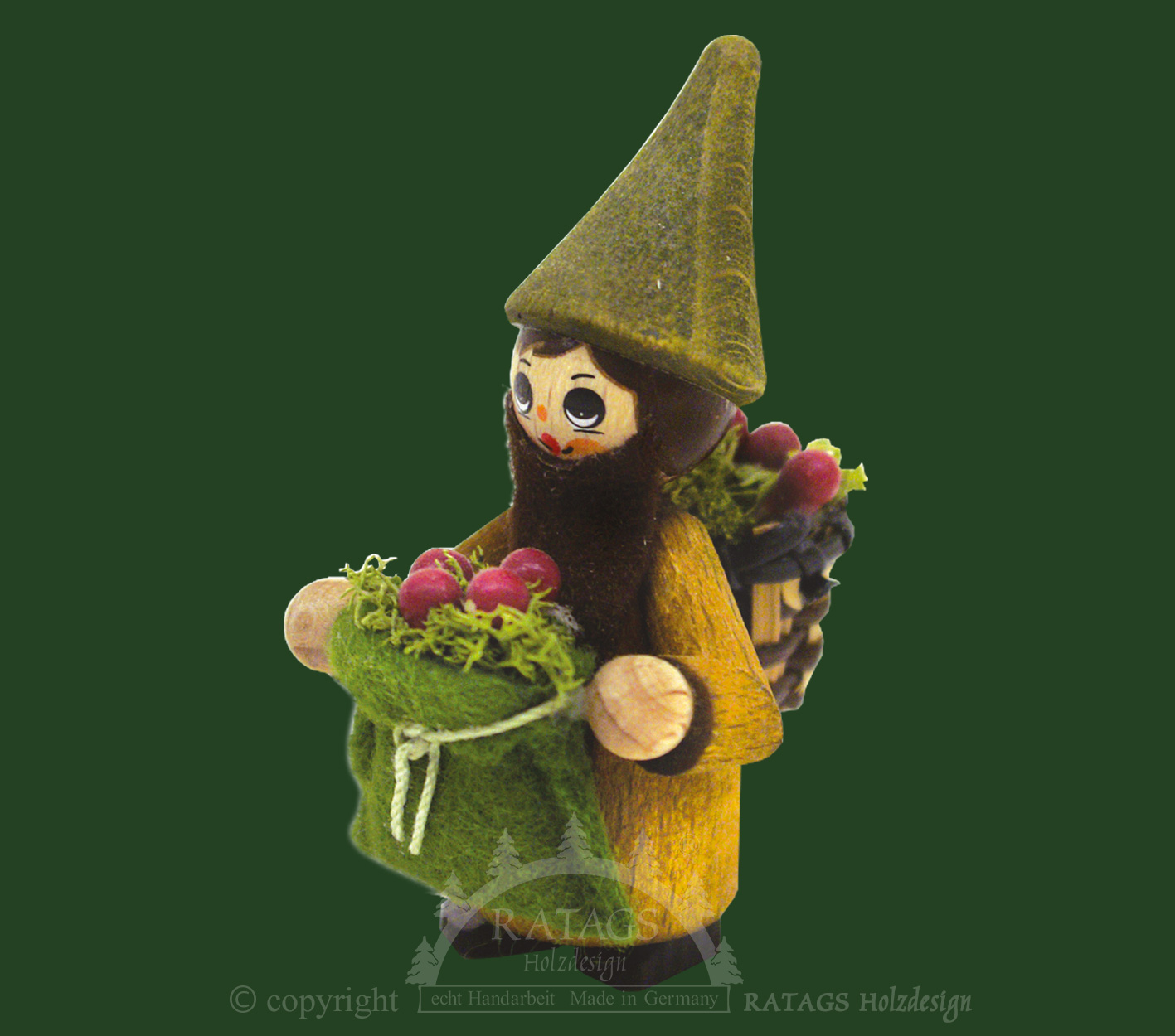 Figur, Zwerg mit Sack, Beeren