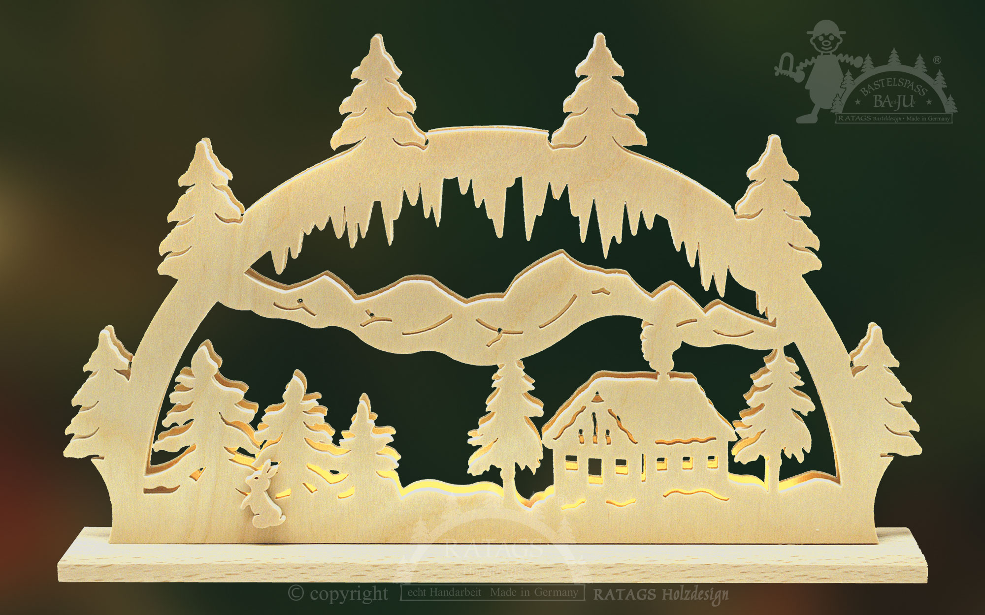 Schwibbogen mit LED zum Basteln Alm Schwibbogen mit LED zum Basteln Alm