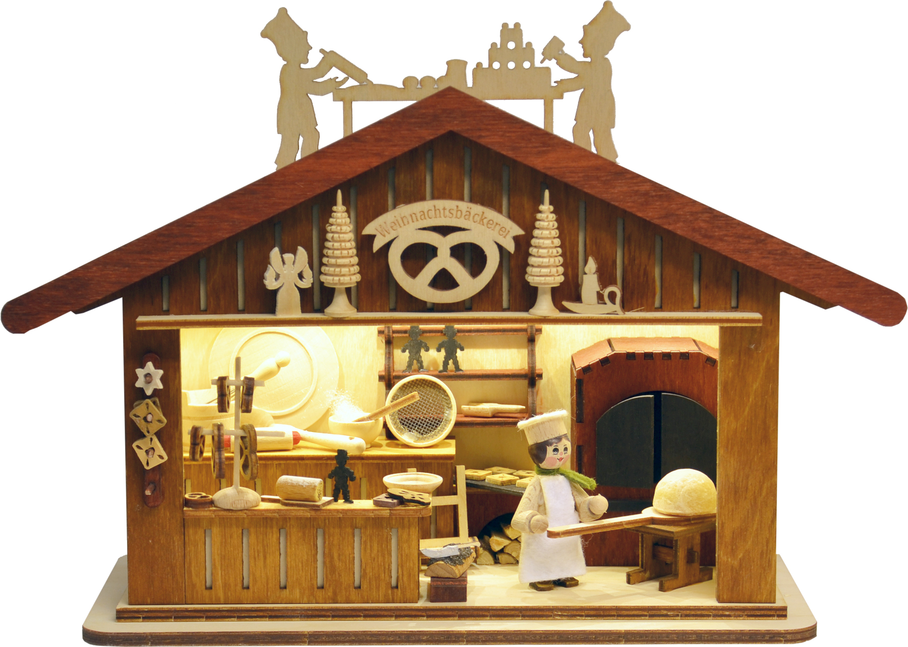 3D-Lichterhaus, Backwarenverkäufer LED 3D-Lichterhaus, Backwarenverkäufer LED