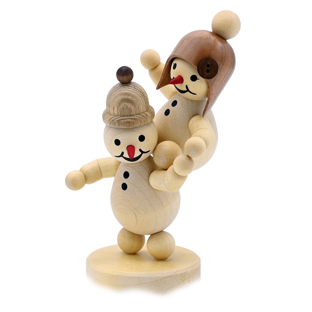 Schneeman Geschwister Huckepack 12cm