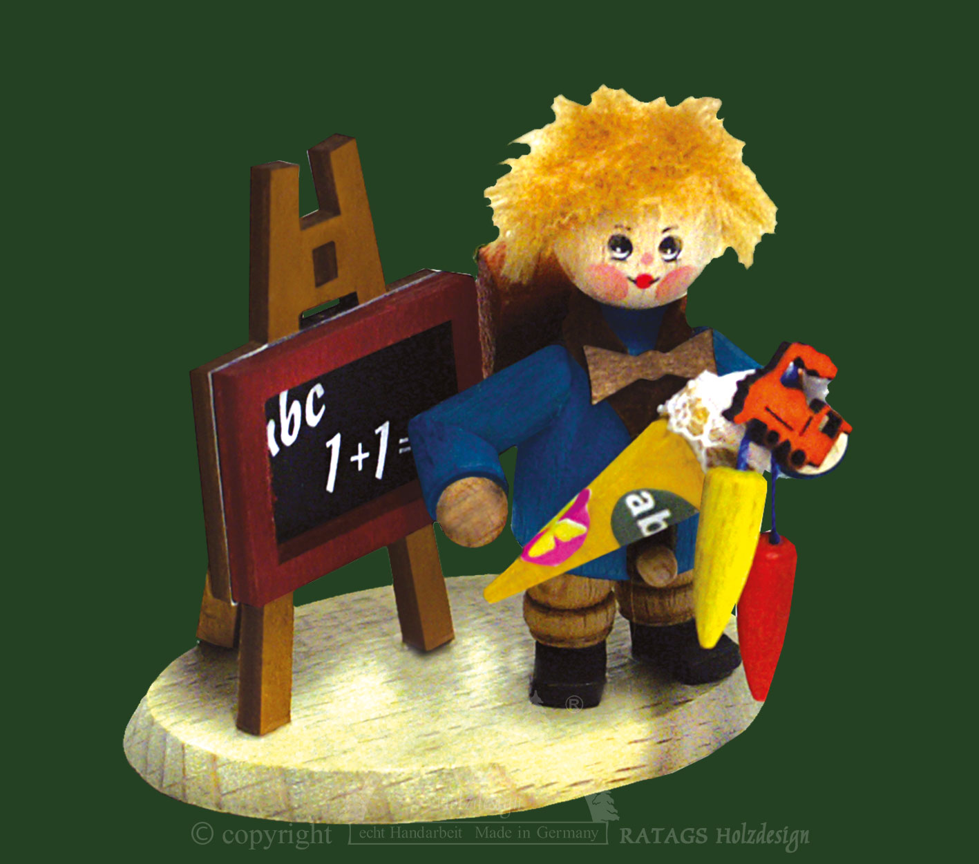 Sammler-Püppchen, Schulanfänger mit Tafel und Tüte Sammler-Püppchen, Schulanfänger mit Tafel und Tüte