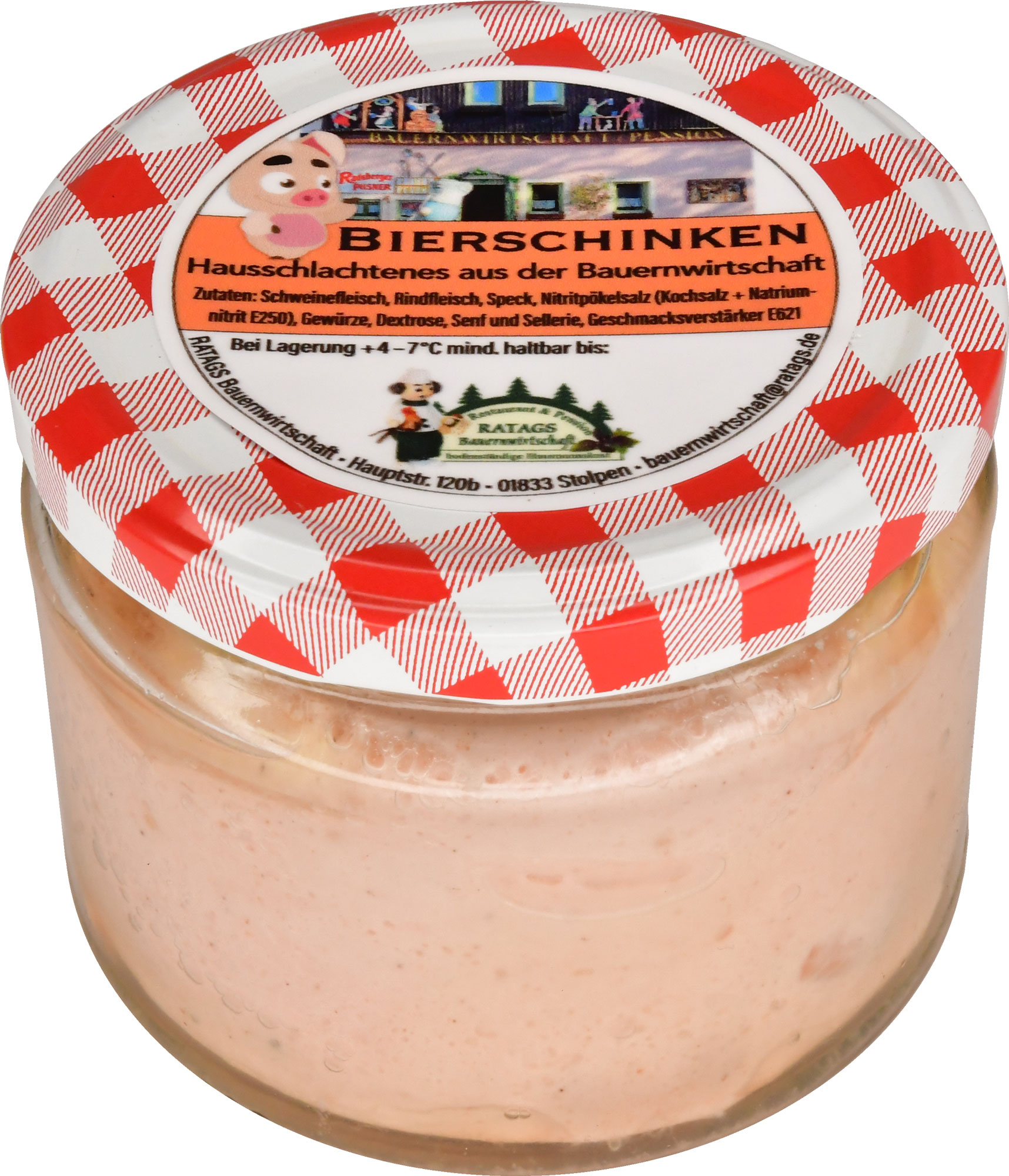 Bierschinken im Glas vom Schwein / 260g Wurstglas Bierschinken im Glas vom Schwein / 260g Wurstglas