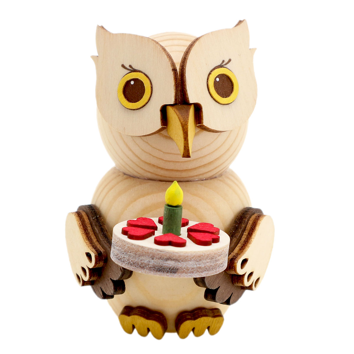 MINI Eule mit Torte Holzfigur 2023