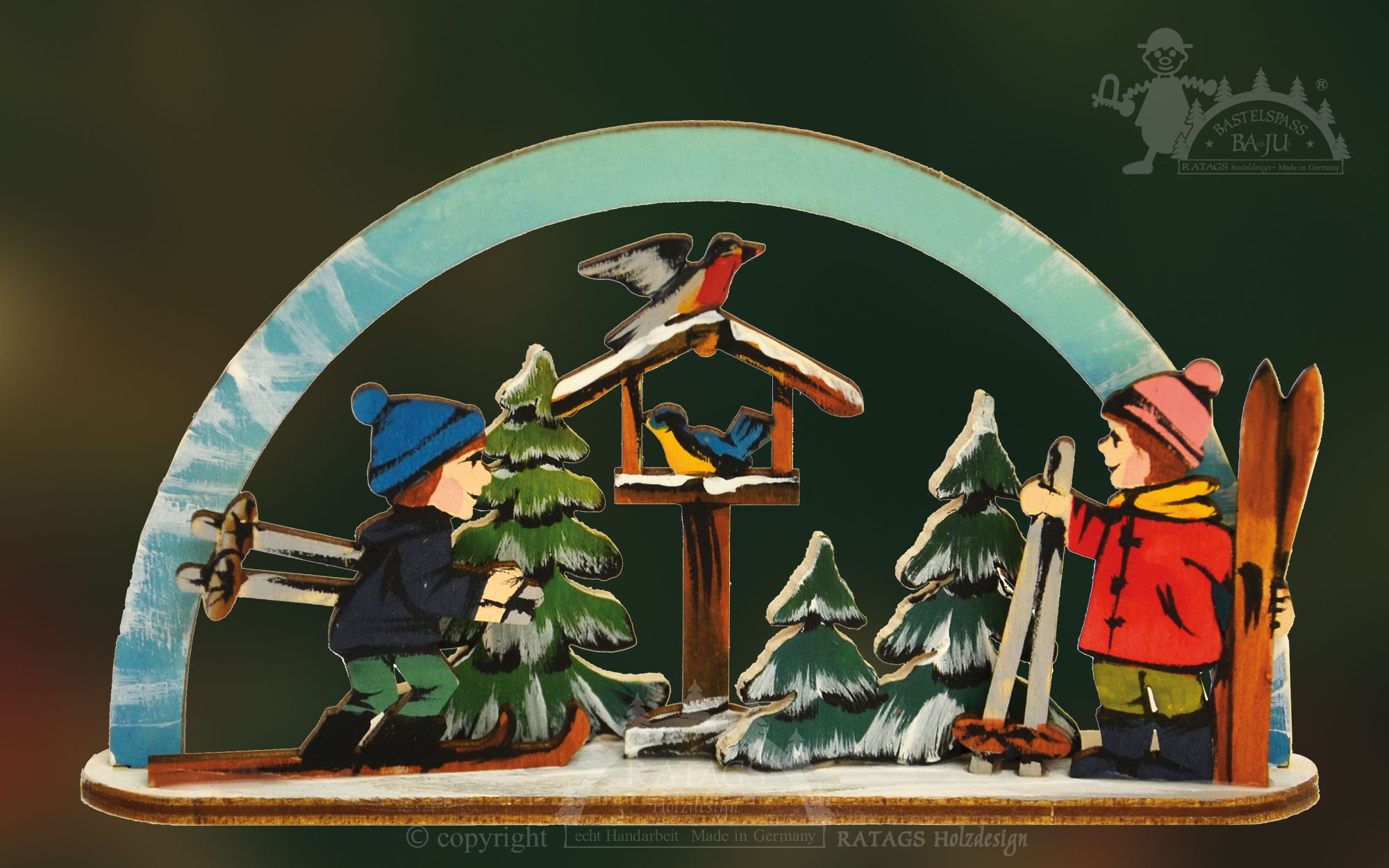 Mini-Schwibbogen zum Basteln Skifahrer Mini-Schwibbogen zum Basteln Skifahrer