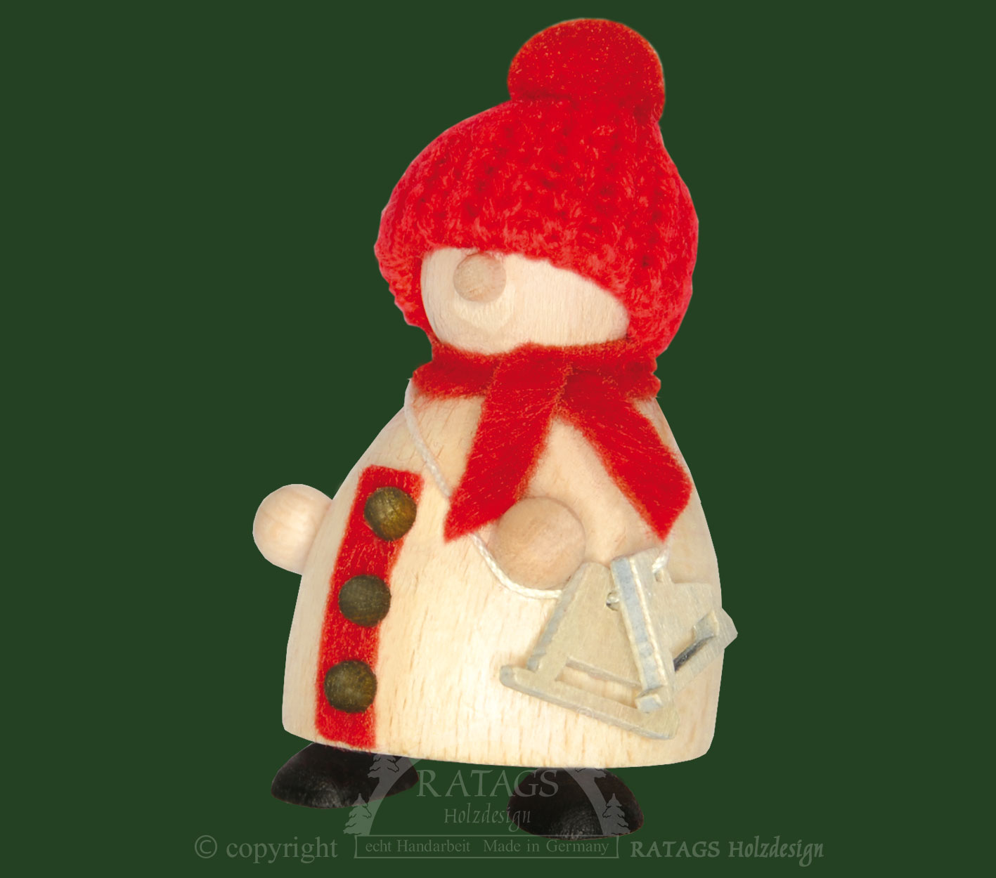 Snow-Molli, Junge Linie, mit Schlittschu rote Strickmütze Snow-Molli, Junge Linie, mit Schlittschu rote Strickmütze