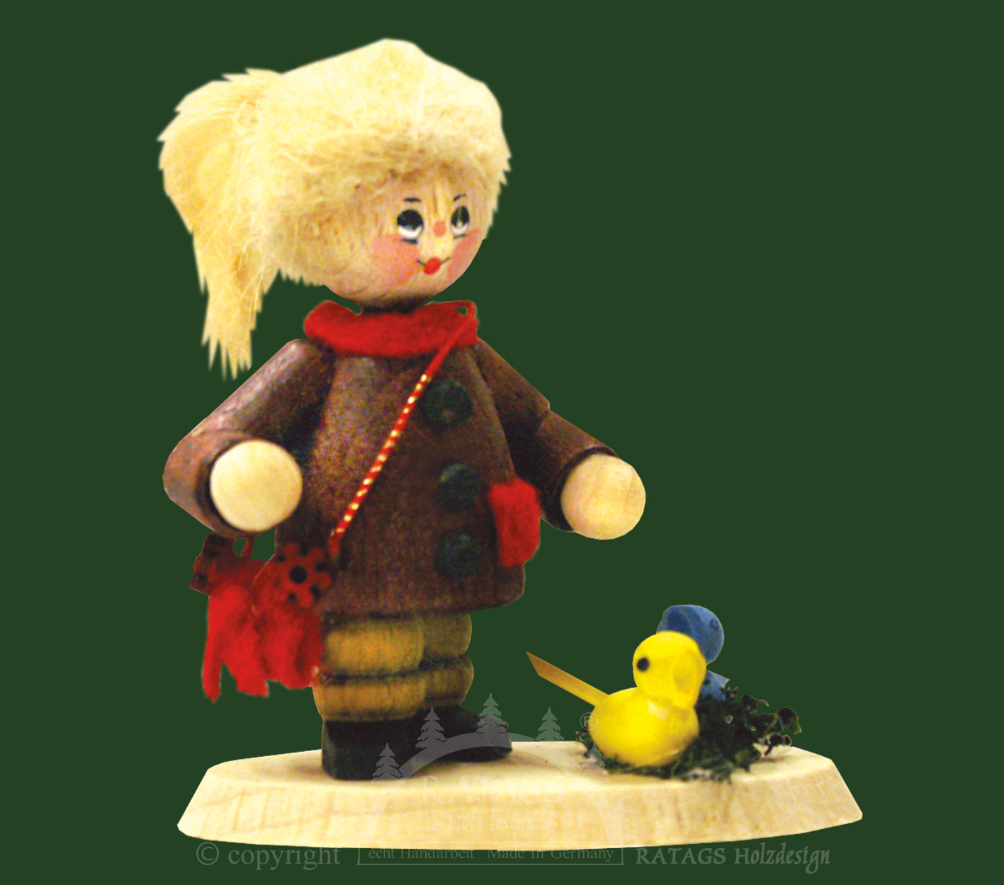 Sammler-Püppchen, Mädchen mit Vögelchen