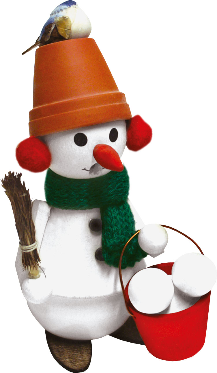 Kurzlatscher, Schneemann mit Blumentopf Kurzlatscher, Schneemann mit Blumentopf
