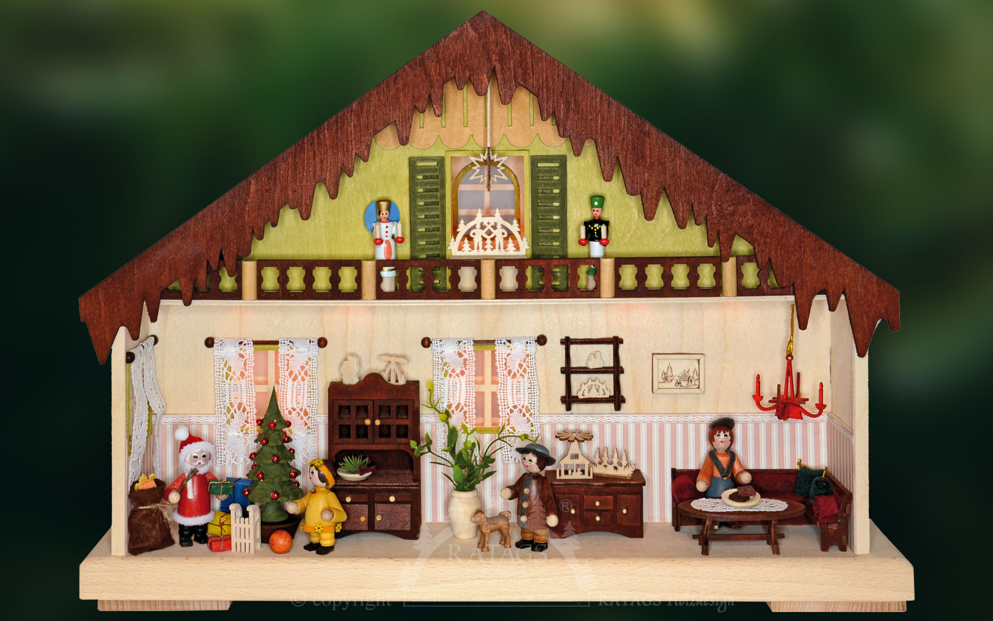 Lichterhaus kl., Bescherung Größe ca. 32 x 44 cm (BxH) Lichterhaus kl., Bescherung Größe ca. 32 x 44 cm (BxH)