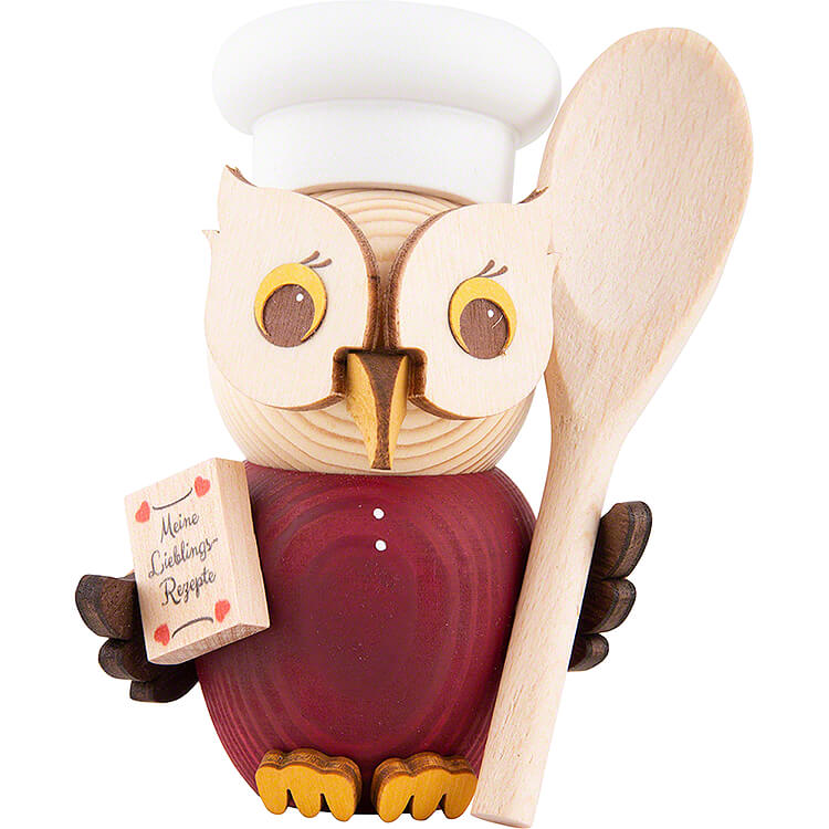 Mini Eule Koch farbig, ca. 7 cm, Holzfigur 2022