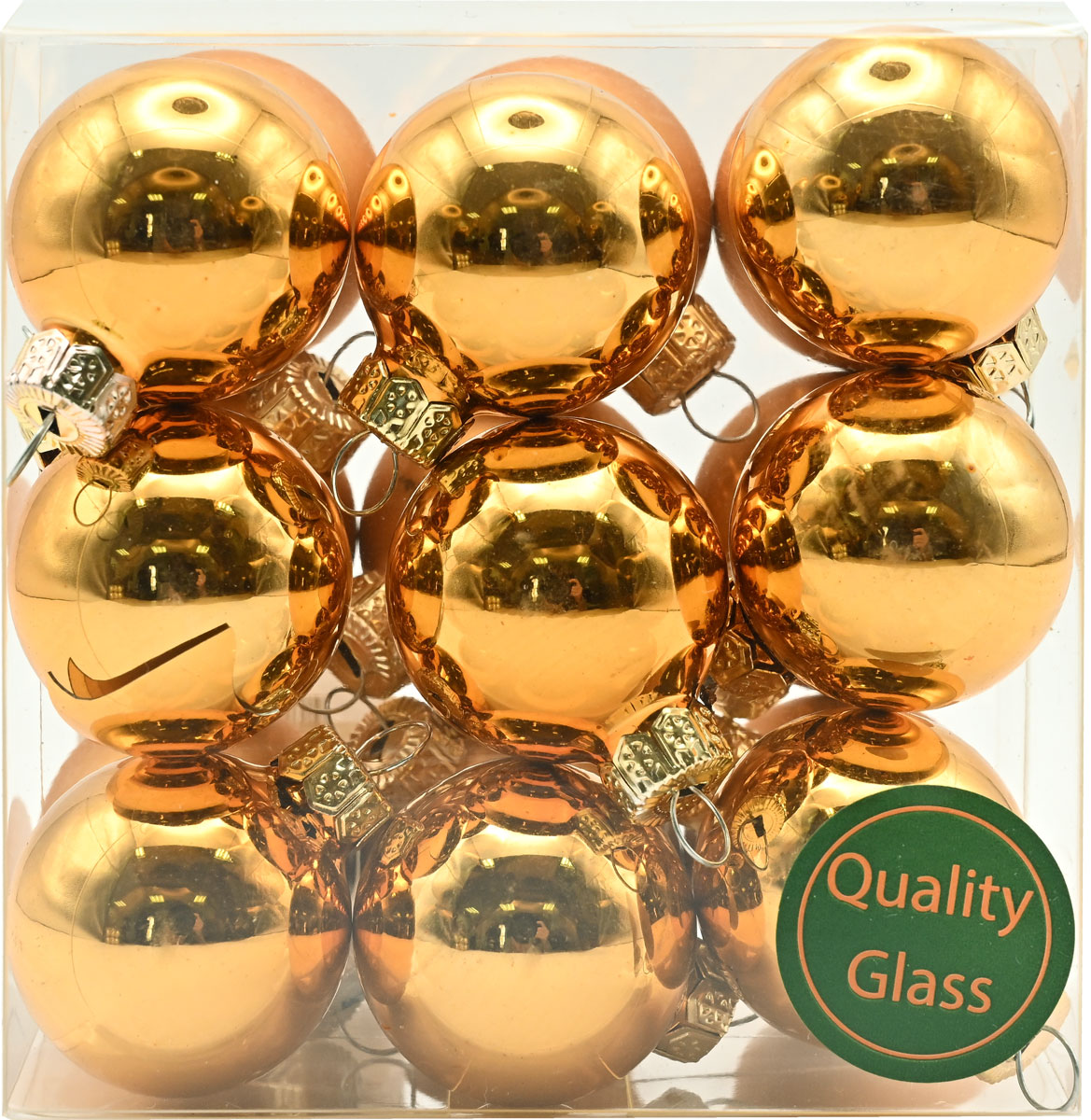 cb. 18 glassballs/cap copper combi cb. 18 glassballs/cap copper combi