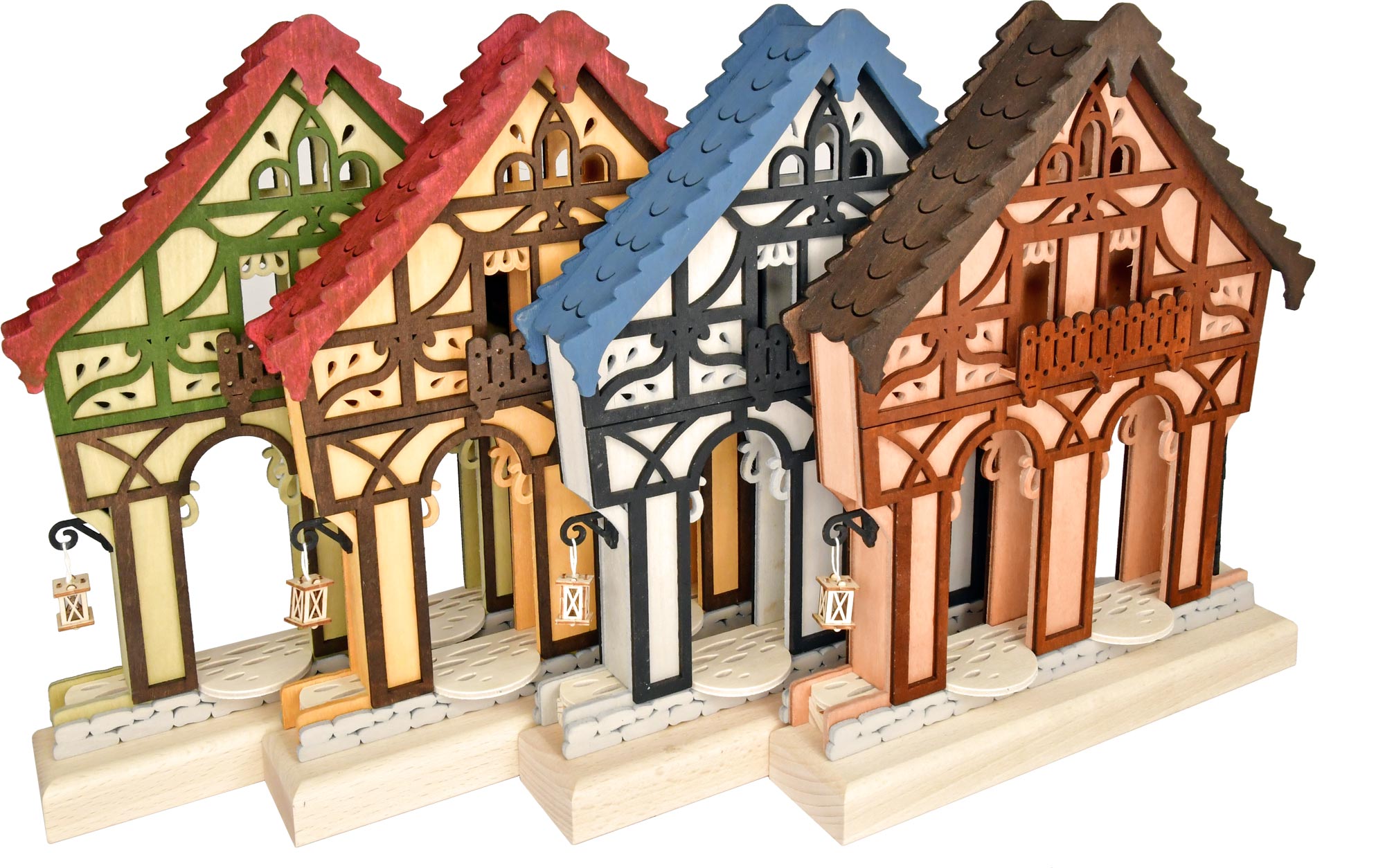 Fachwerkhaus grün für Sammlerfiguren Fachwerkhaus grün für Sammlerfiguren