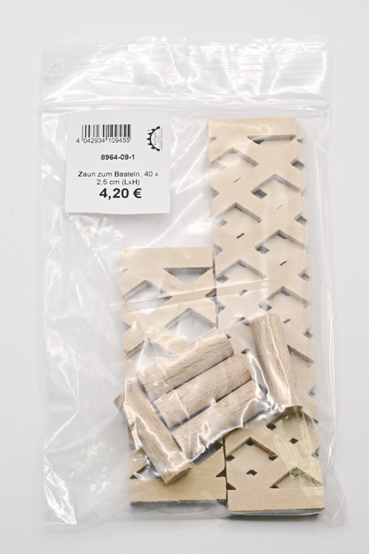 Zaun zum Basteln, 40 x 2,5 cm (LxH) Zaun zum Basteln, 40 x 2,5 cm (LxH)