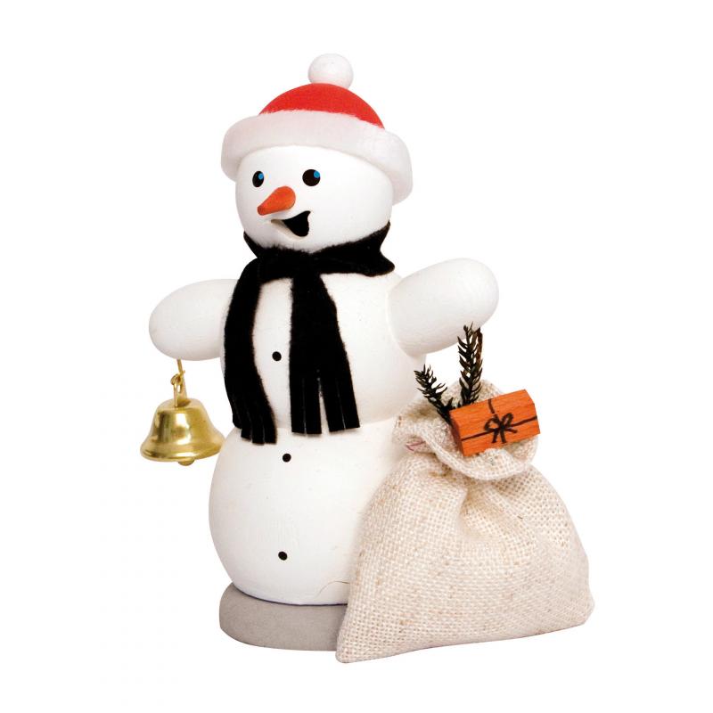 Rauchfigur Schneemann, Geschenkesack ca. 13 cm