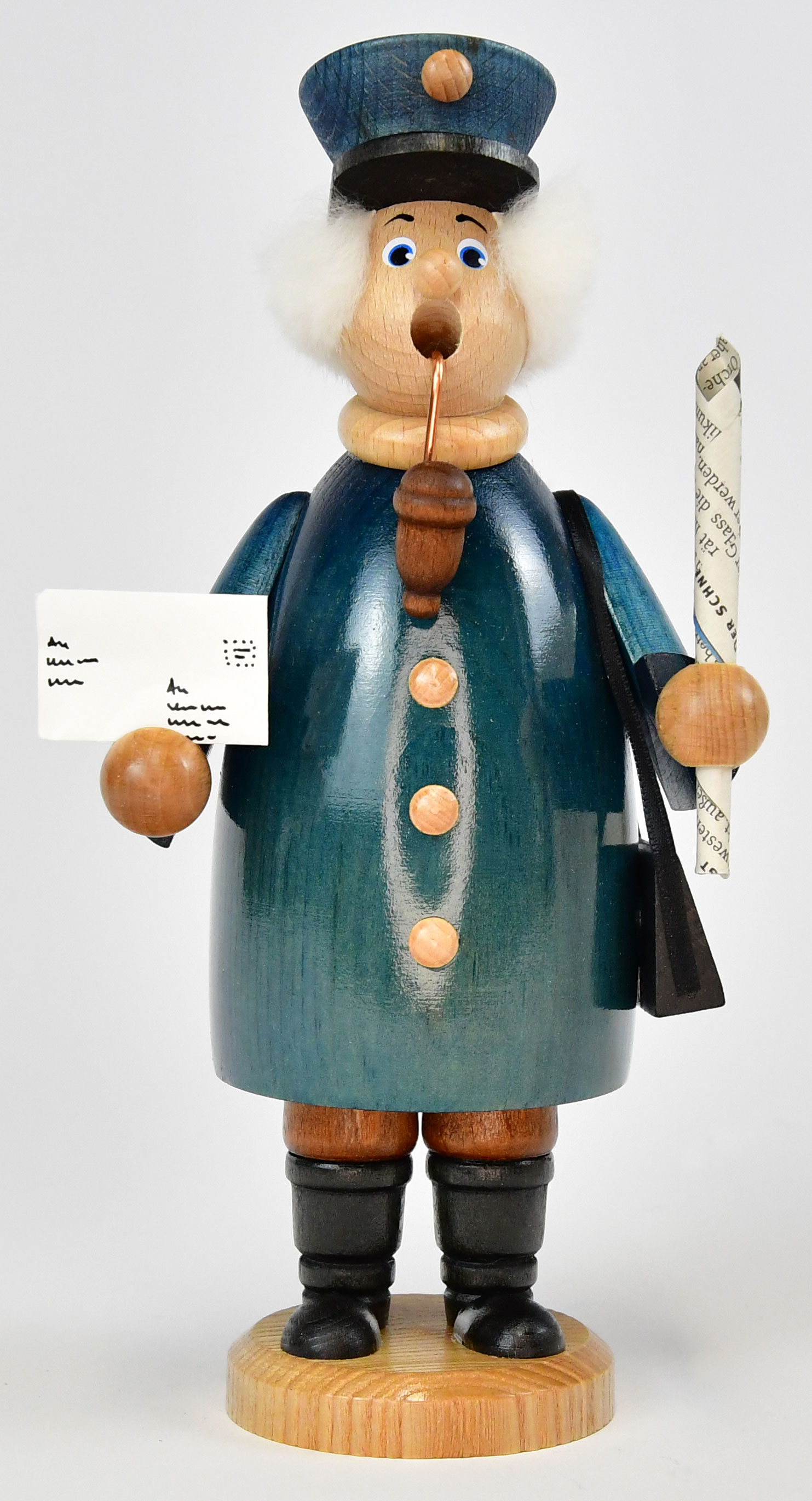 Räuchermann, Postbote, blau