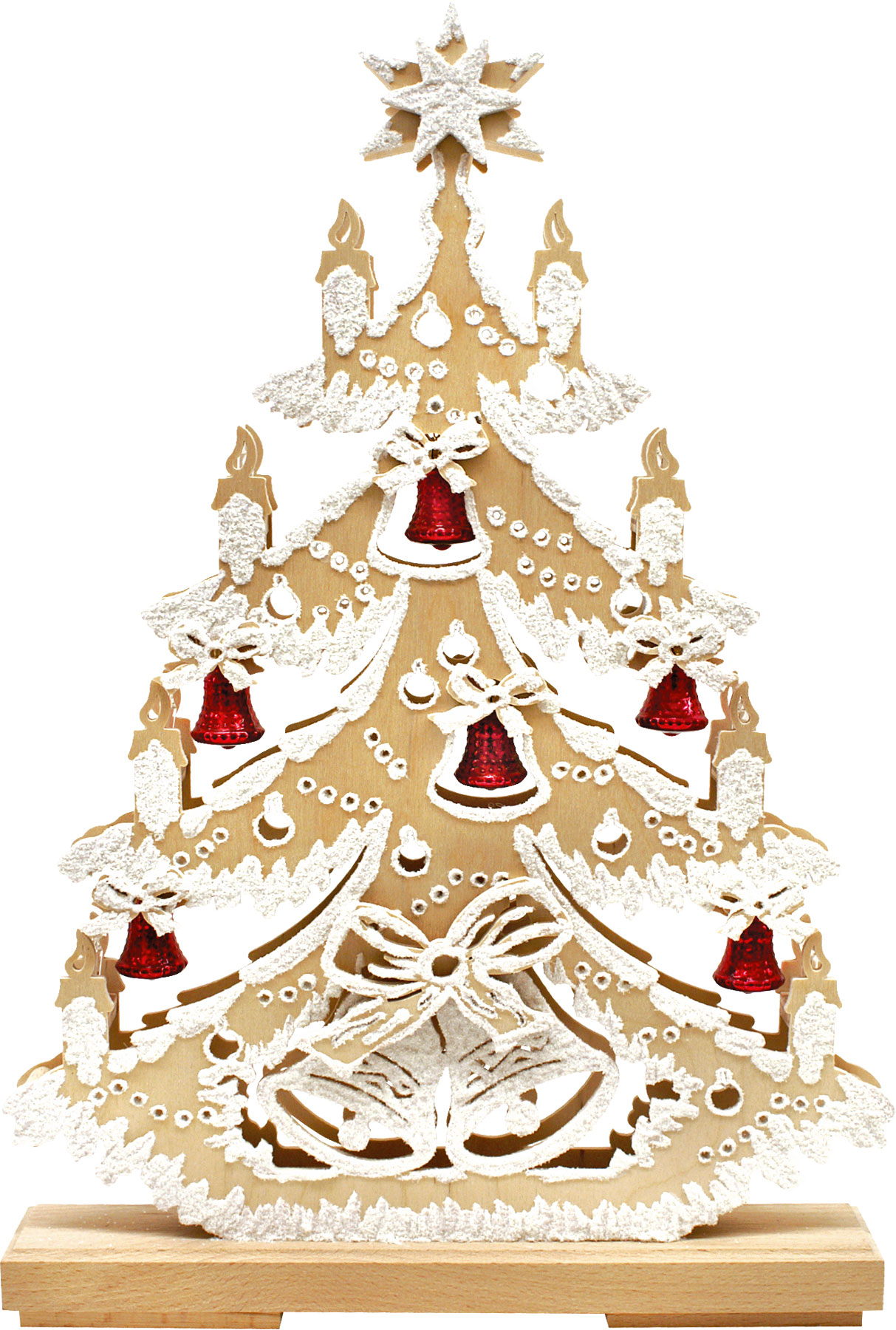 Tanne klein, 6 rote Glöckchen, Raureif Raureif Tanne klein, 6 rote Glöckchen, Raureif Raureif