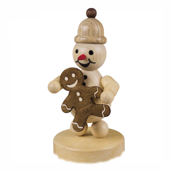 Schneemann Junior mit Lebkuchenmann Sockel 9 cm