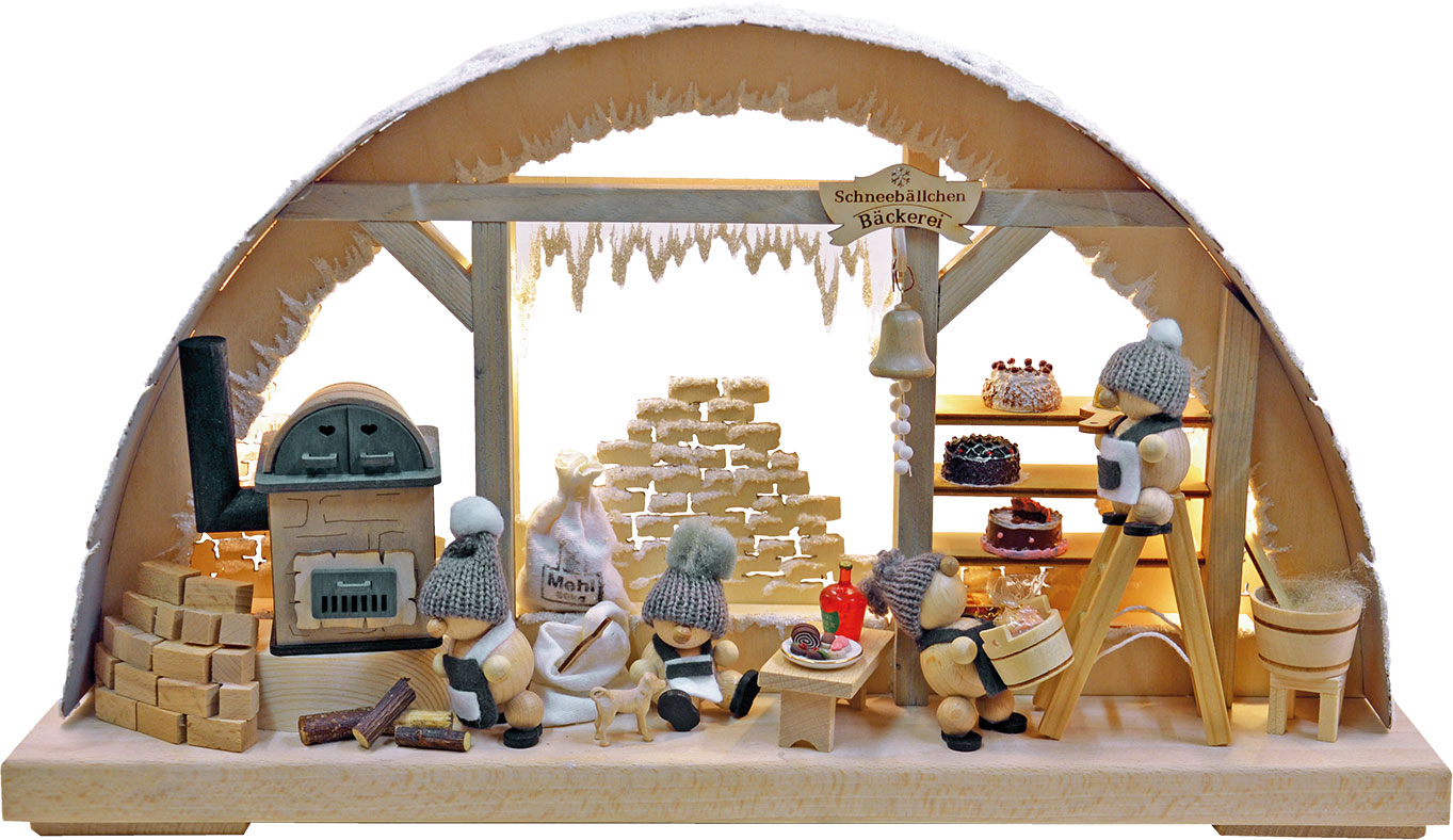 3D-Schwibbogen klein, Schneebällchen, Raureif 3D-Schwibbogen klein, Schneebällchen, Raureif