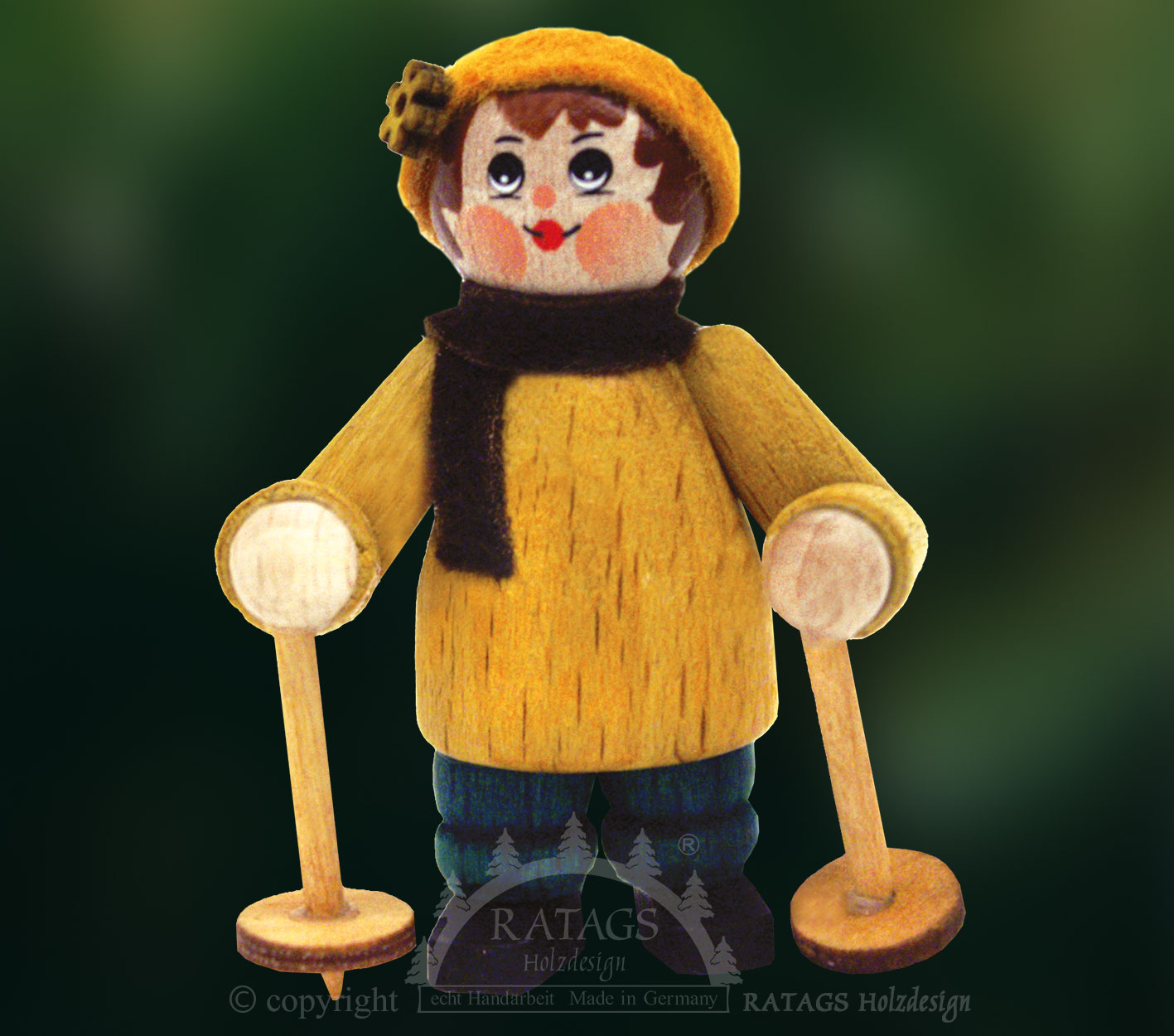 Figur, Nordic Walker mit Stirnband, gelb Figur, Nordic Walker mit Stirnband, gelb