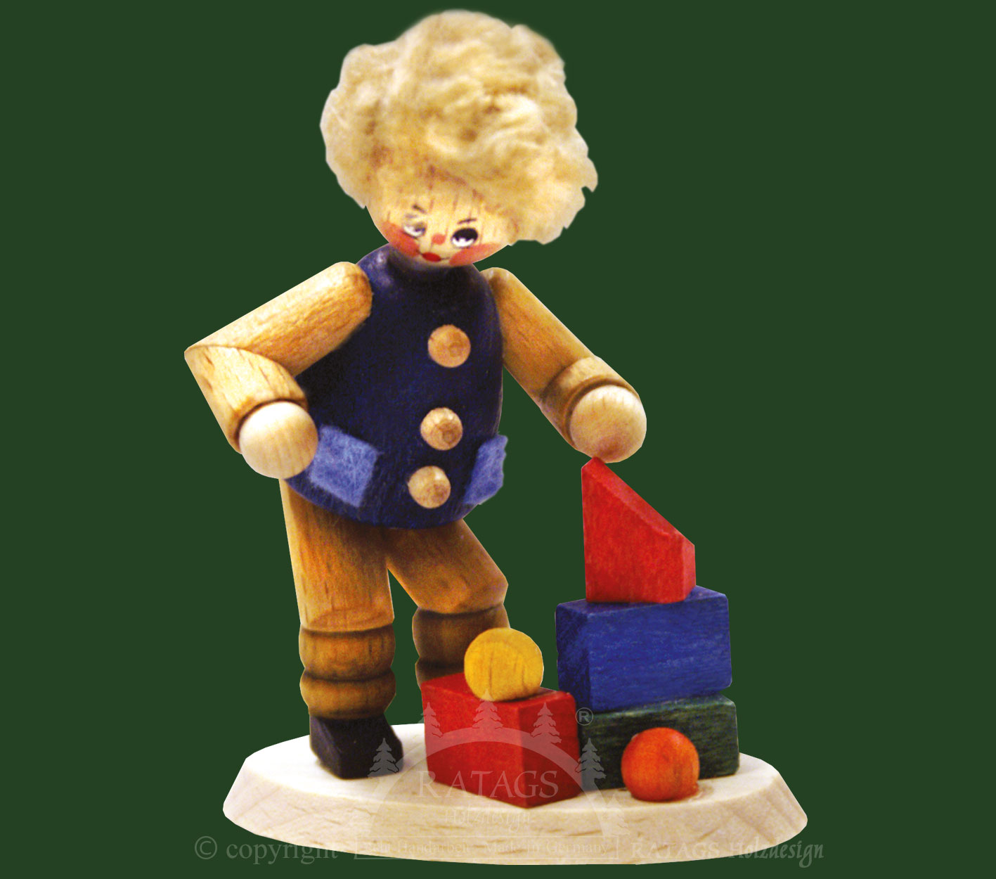 Sammler-Püppchen, Junge mit Bausteinen Sammler-Püppchen, Junge mit Bausteinen