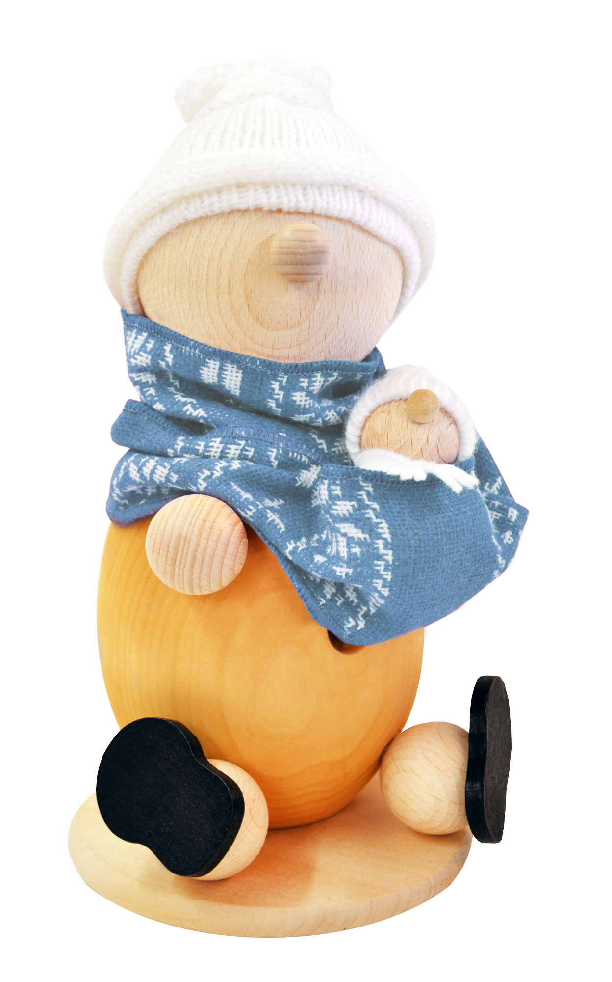 Räuchermann, Mutter mit Kind, blau Räuchermann, Mutter mit Kind, blau