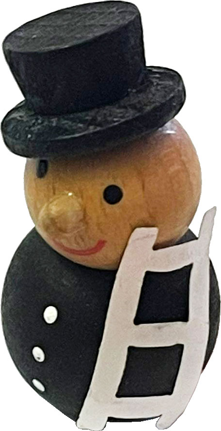 Figur Schornsteinfeger mit Leiter, 4 cm Figur Schornsteinfeger mit Leiter, 4 cm