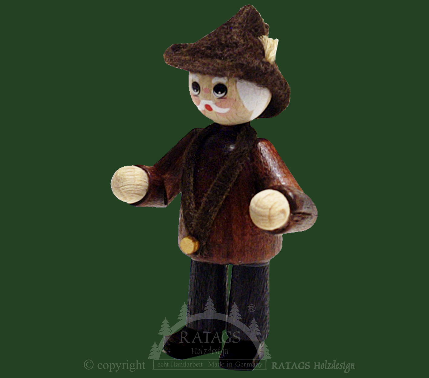 Figur, Herr mit Filzhut Figur, Herr mit Filzhut