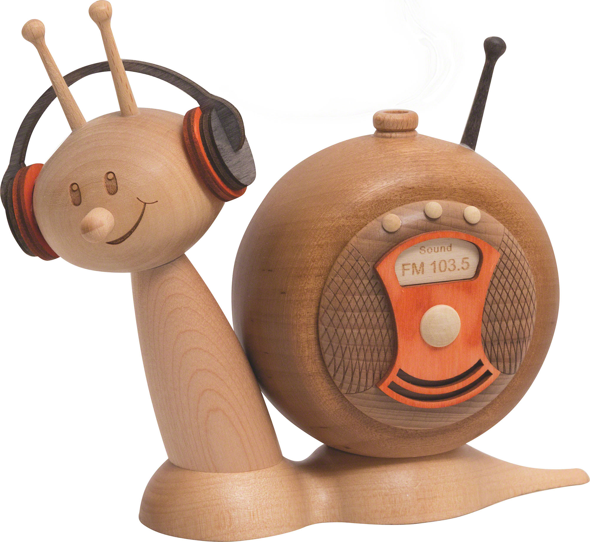 Rauchfigur Schnecke Sunny, Radioschnecke ca. 16 cm