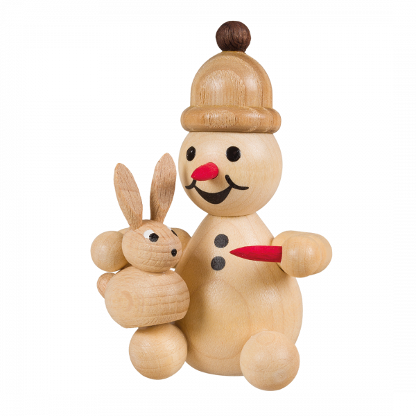 Schneemann Junior Hase auf Schoß 7 cm