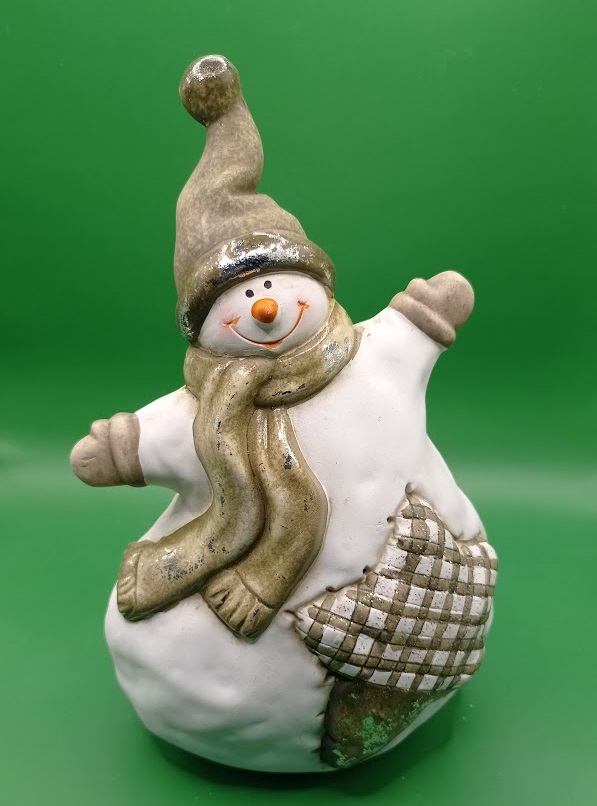 Schneemann gold-weiß 25 cm Schneemann gold-weiß 25 cm