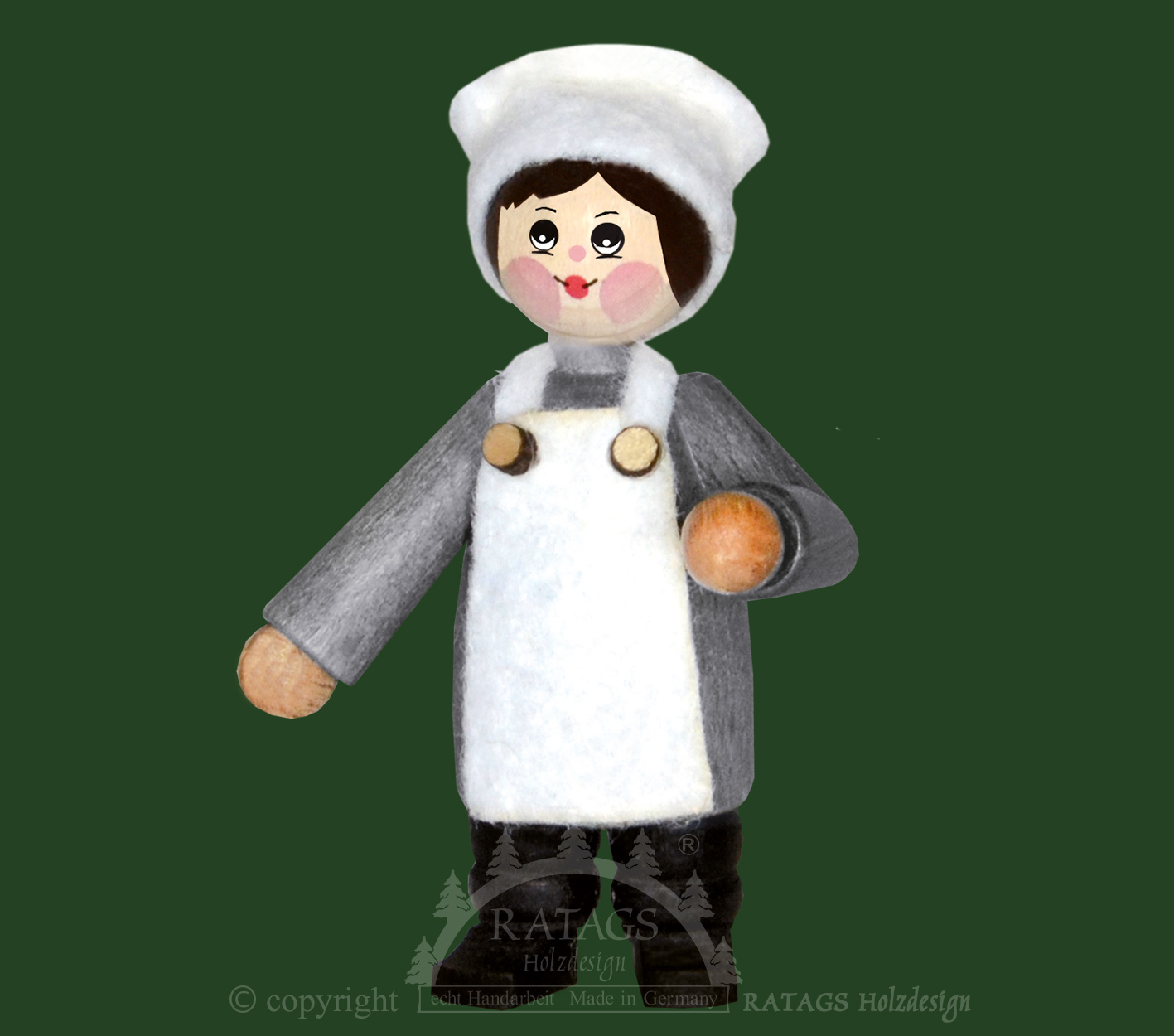 Sammler-Püppchen, Bäcker, grau Sammler-Püppchen, Bäcker, grau