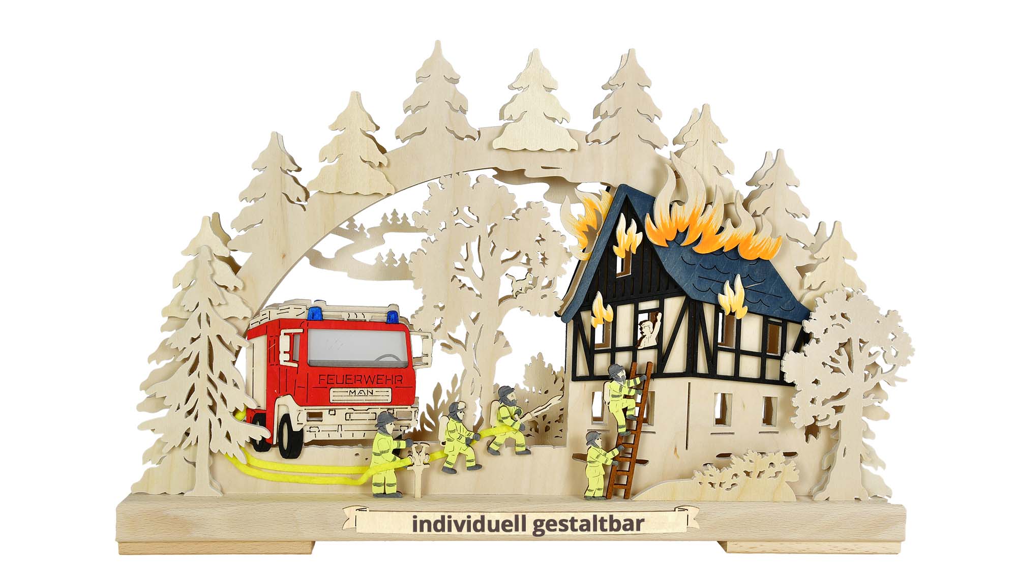 Schwibbogen kl., Feuerwehr individuell anpassbar Schwibbogen kl., Feuerwehr individuell anpassbar