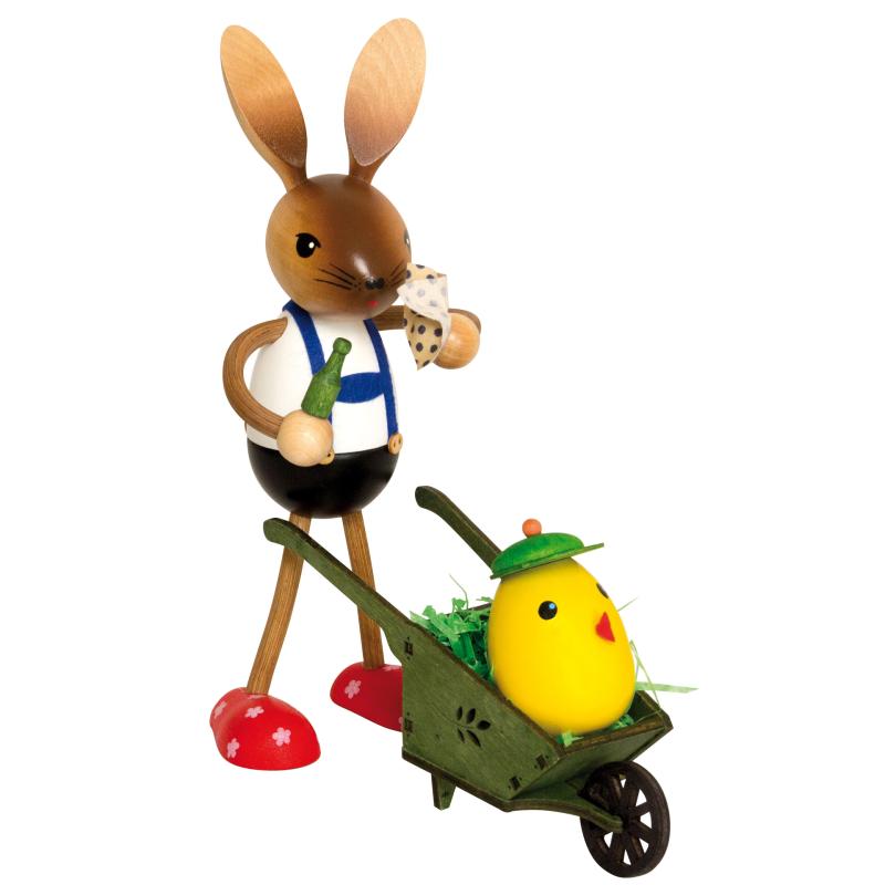 Hase mit Schubkarre und Küken Hase mit Schubkarre und Küken