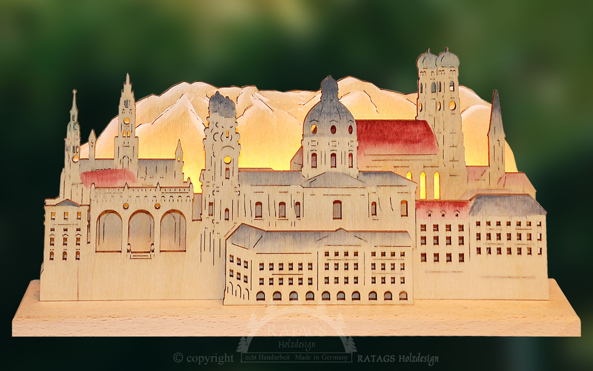 Schwibbogen kl., Stadtsilhouette München Schwibbogen kl., Stadtsilhouette München