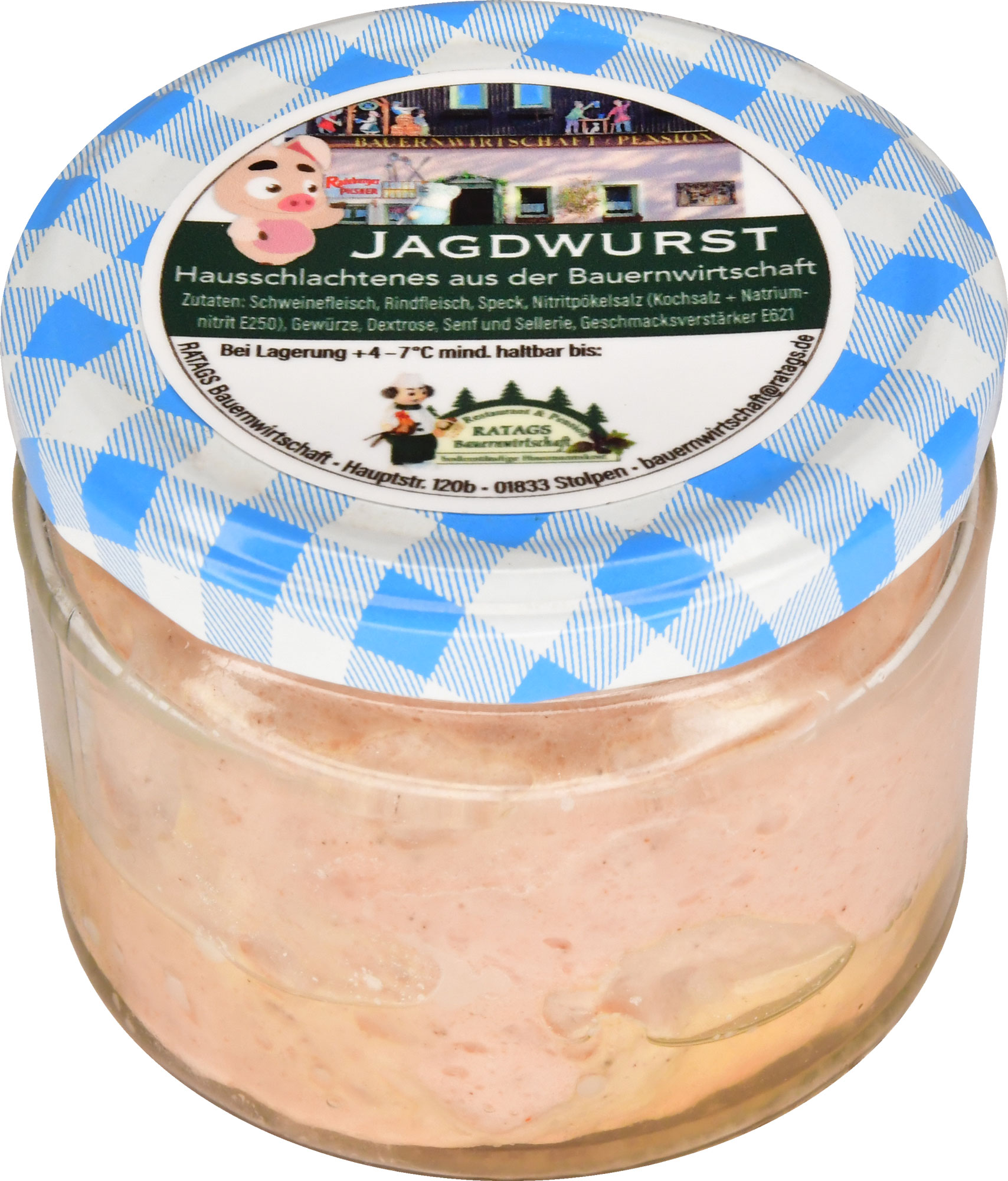 Jagdwurst im Glas vom Schwein / 260g Wurstglas Jagdwurst im Glas vom Schwein / 260g Wurstglas