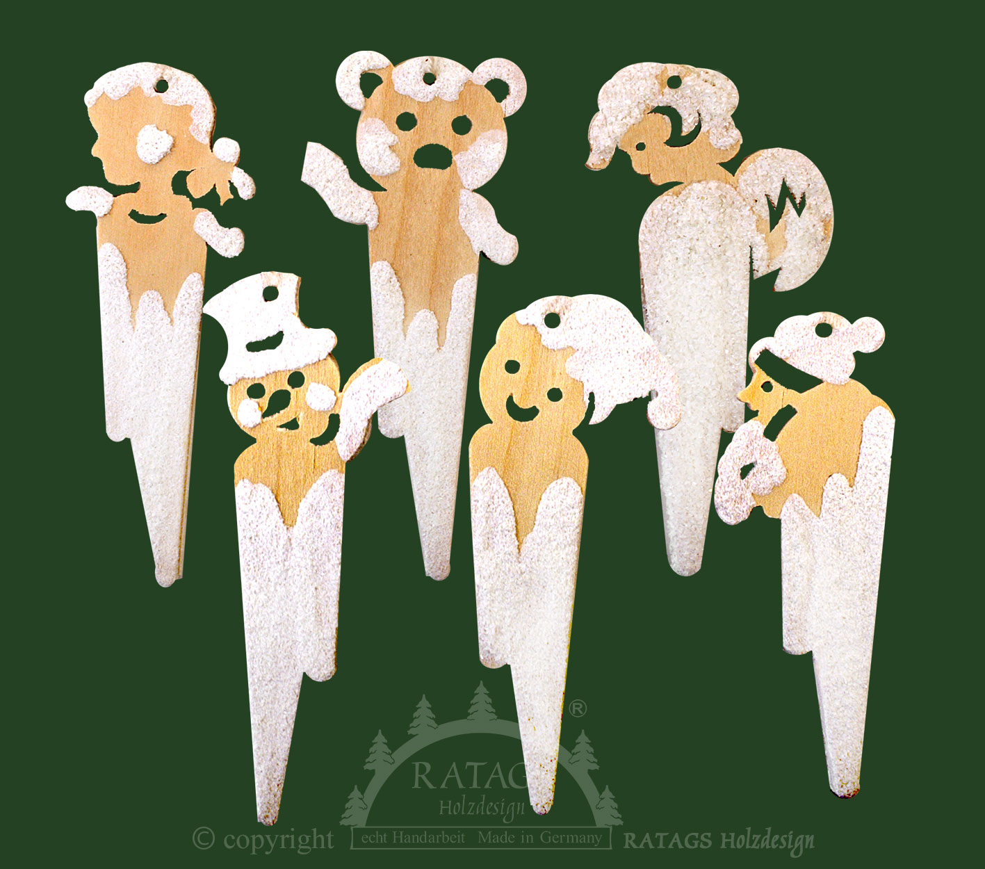 Baumbehang, 6er Set, Zapfenmännchen