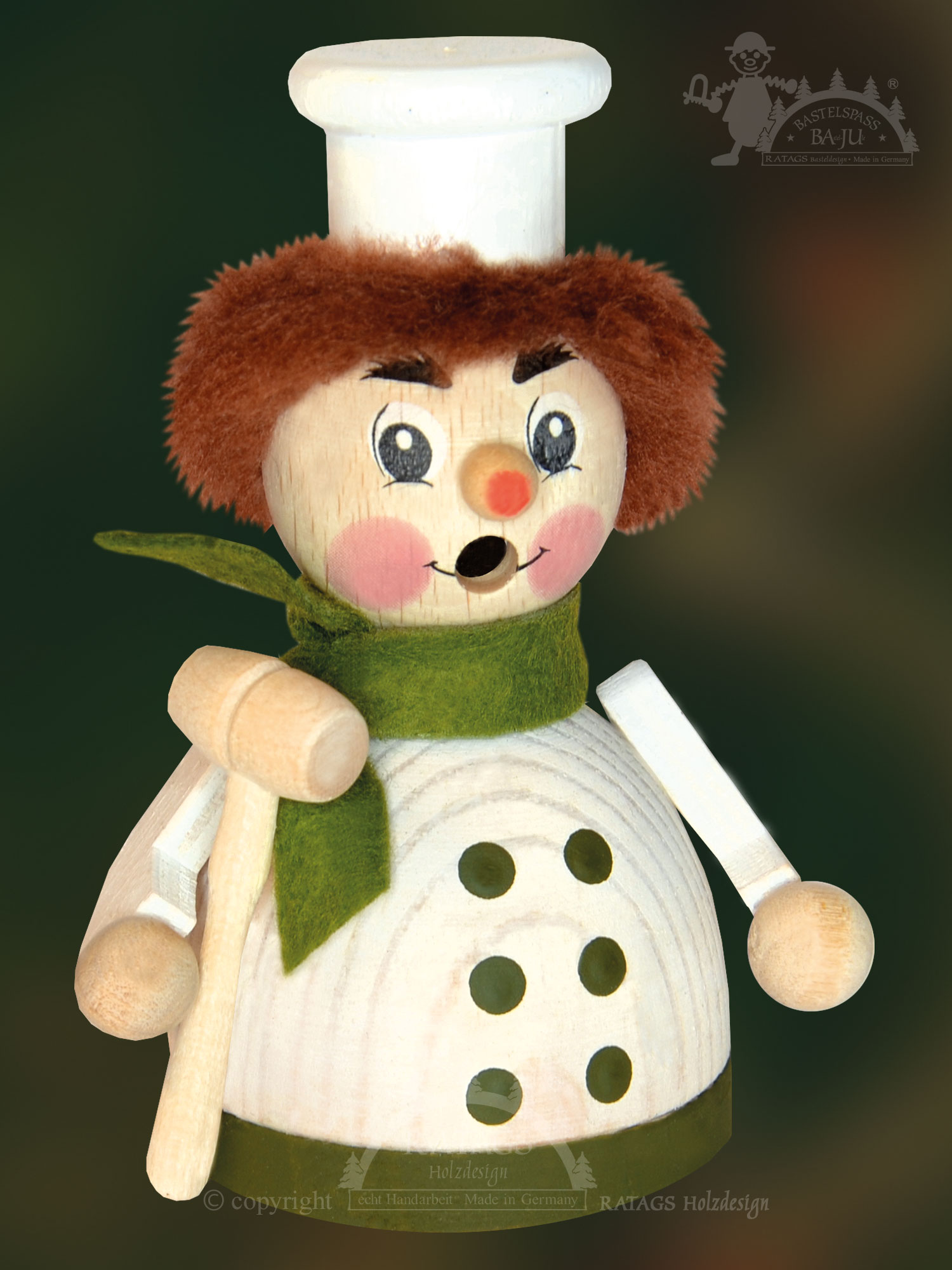 Räuchermännchen zum Basteln, Moppel, Köchin Räuchermännchen zum Basteln, Moppel, Köchin