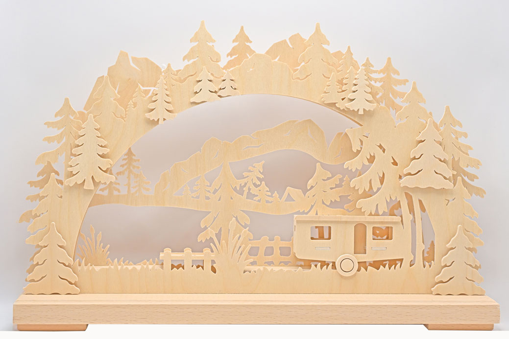 3D-Schwibbogen kl., Campingfreuden, unbestückt