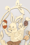 Fensterbild Hase mit Hasenbaby Fensterbild Hase mit Hasenbaby