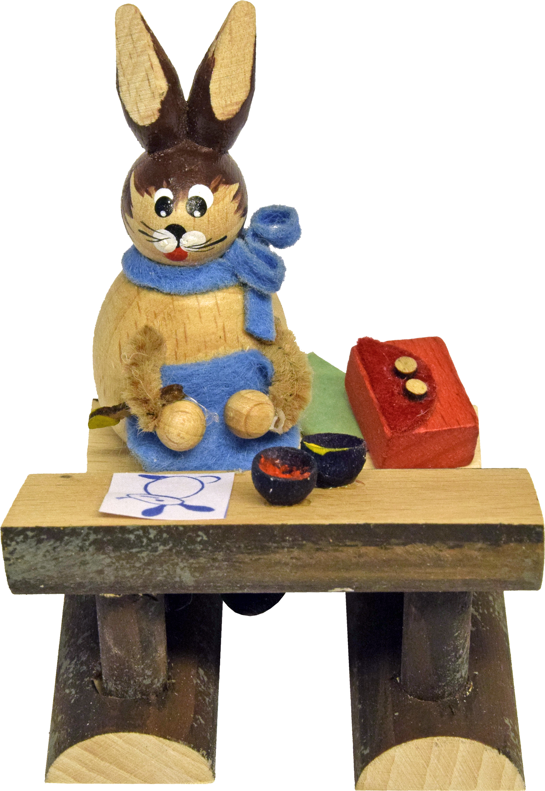 Osterhasenschule, Hasenkind mit Pinsel Osterhasenschule, Hasenkind mit Pinsel