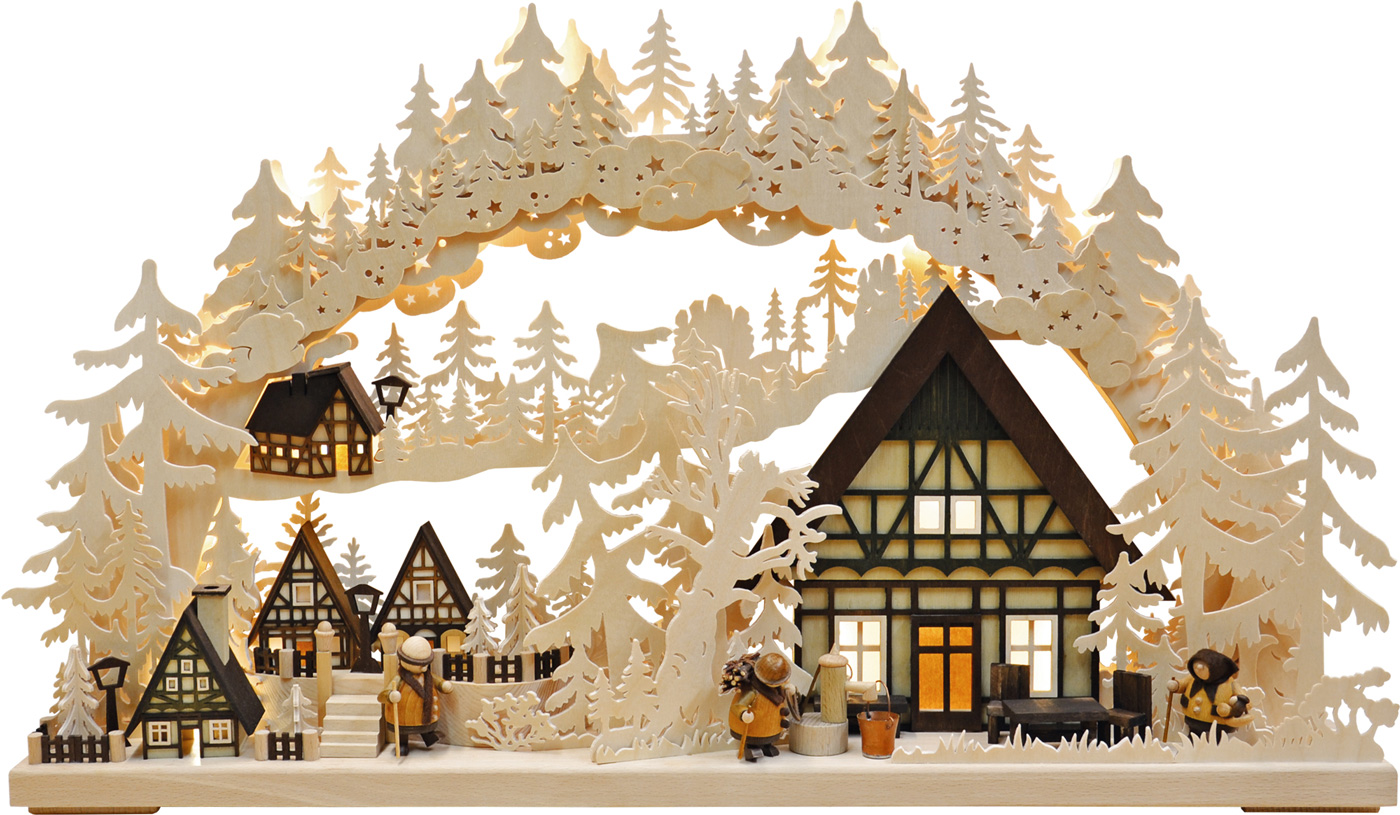 3D-Schwibbogen groß, Dörflein 3D-Schwibbogen groß, Dörflein