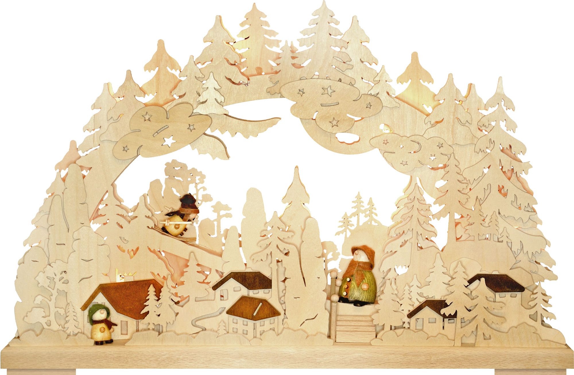 3D-Schwibbogen kl., Winter in den Bergen Figuren Junge Linie 3D-Schwibbogen kl., Winter in den Bergen Figuren Junge Linie