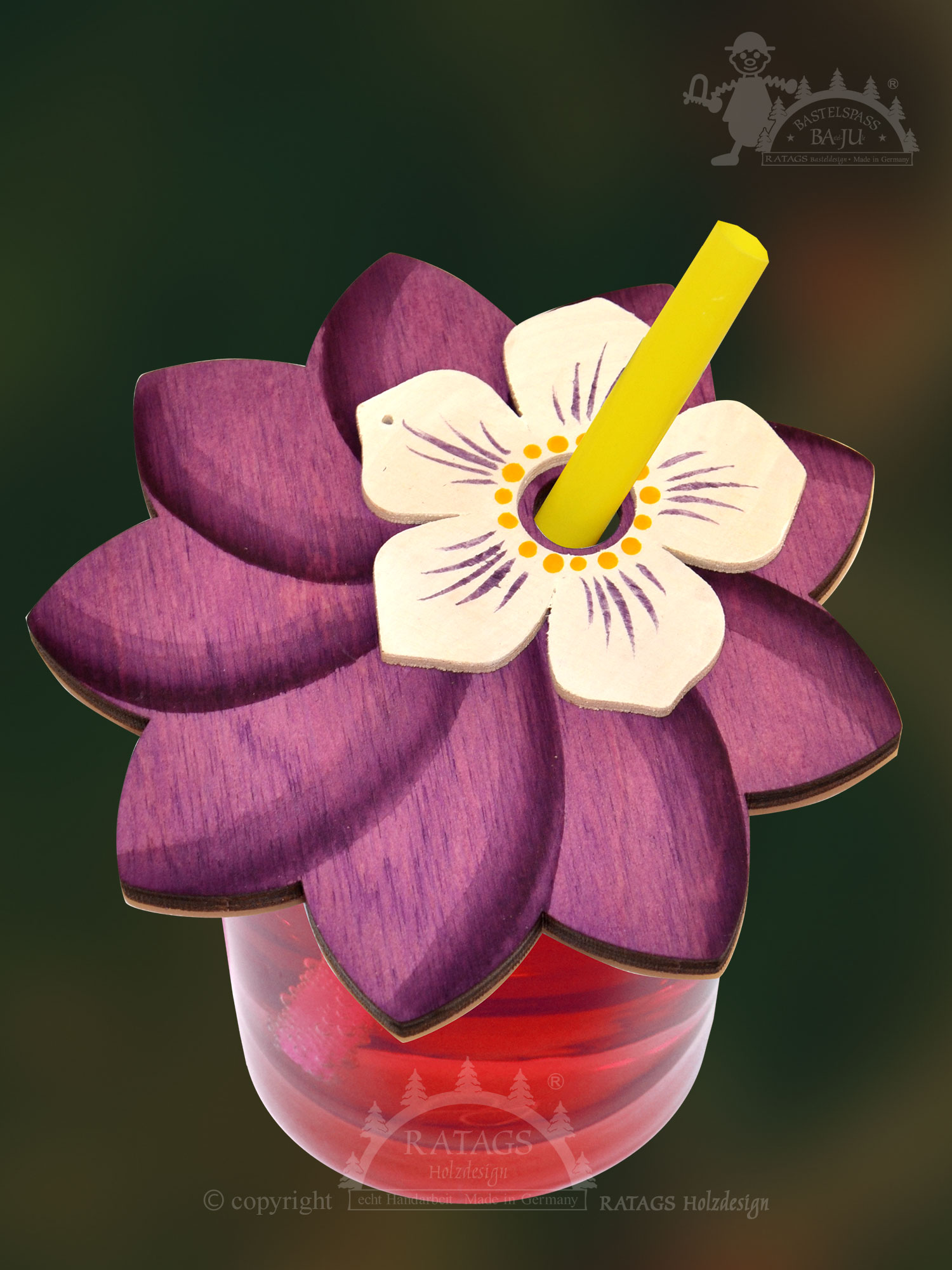 Getränkeabdeckung, spitze Blütenform Motiv Blume Getränkeabdeckung, spitze Blütenform Motiv Blume