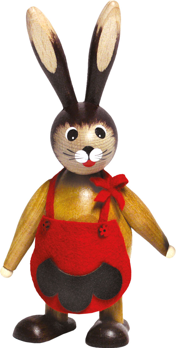Knuffi Hasenfrau, rote Schürze Knuffi Hasenfrau, rote Schürze