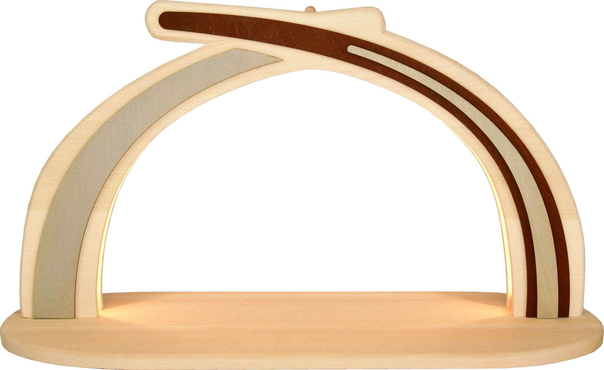 Massivholzbogen, Rückwand, rot/grau mit LED-Beleuchtung, unbestückt Massivholzbogen, Rückwand, rot/grau mit LED-Beleuchtung, unbestückt