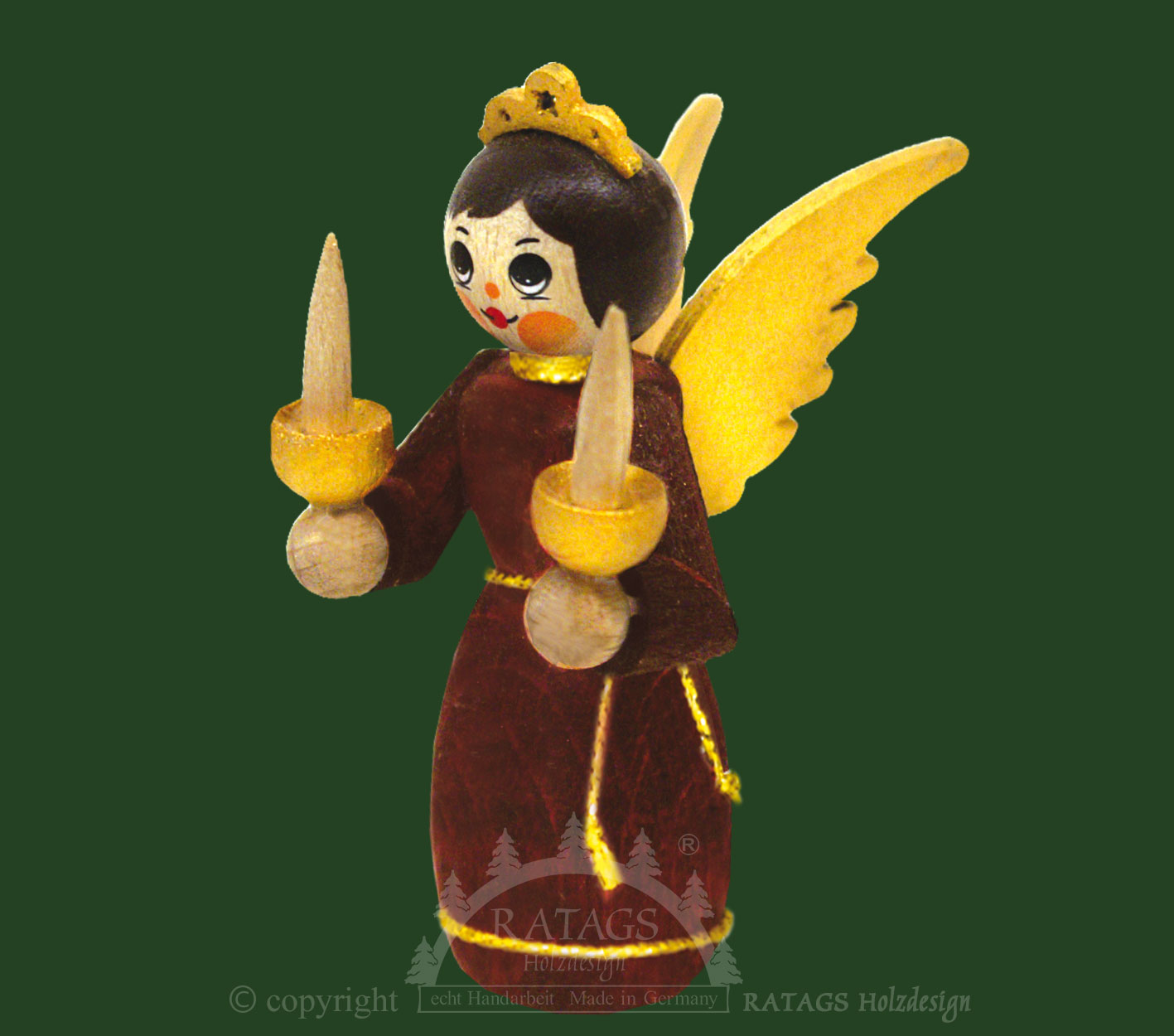 Figur, Engel mit 2 Kerzen, rot Figur, Engel mit 2 Kerzen, rot