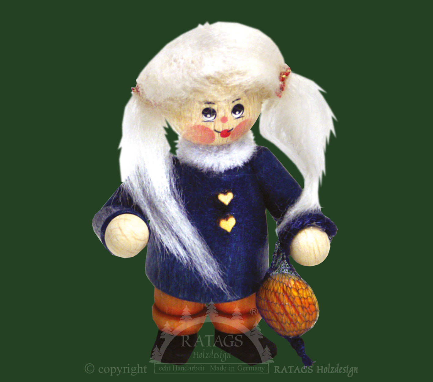 Figur, Kind mit Zöpfen, Brötchennetz Figur, Kind mit Zöpfen, Brötchennetz