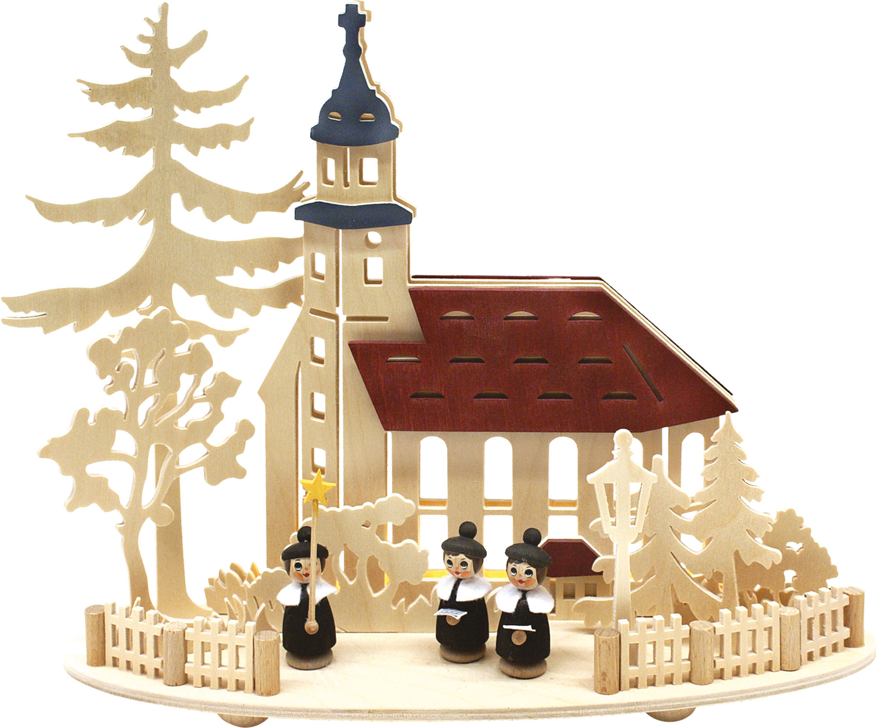 Kirche Königstein mit LED-Beleuchtung, farbige Dächer Kirche Königstein mit LED-Beleuchtung, farbige Dächer