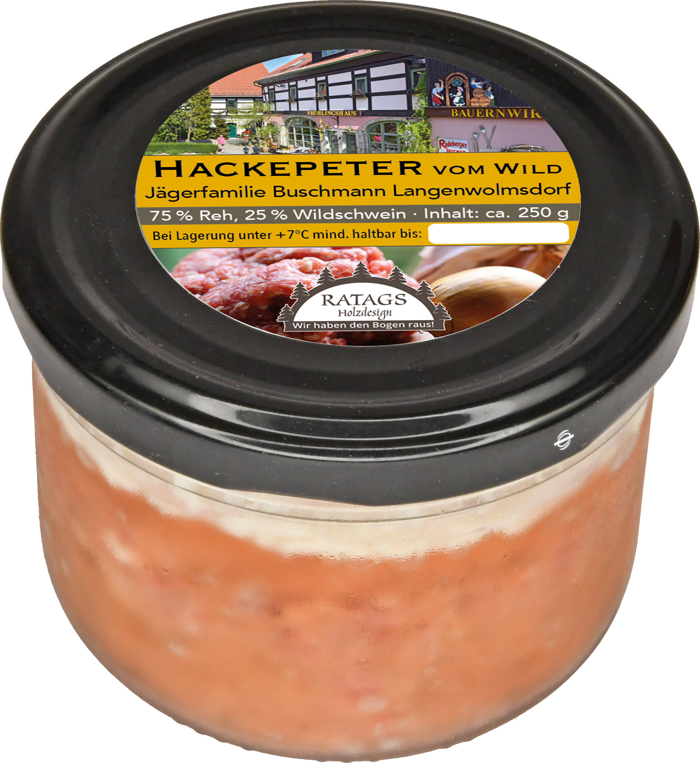 Wild-Hackepeter mit Wild Wurstglas / 200g Wild-Hackepeter mit Wild Wurstglas / 200g