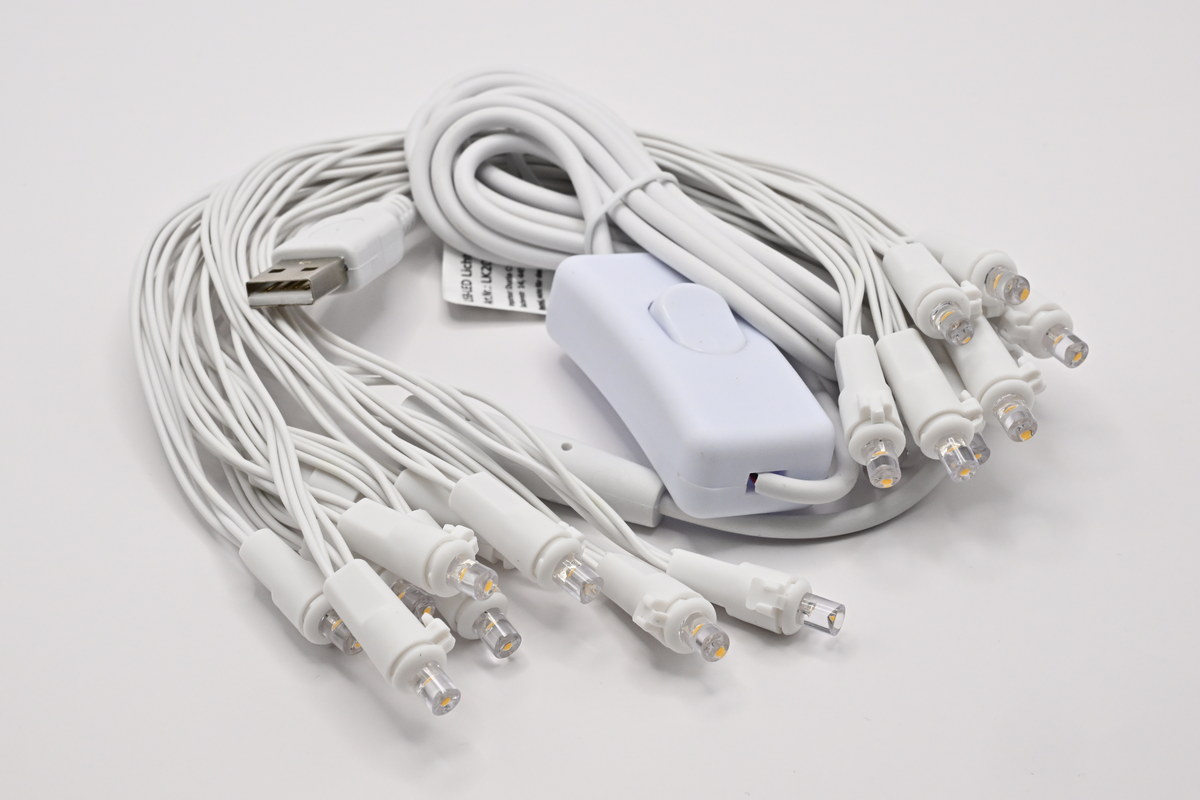 USB Lichterkette 20-fach HALB-USB mit Schalter, 2 Meter USB Lichterkette 20-fach HALB-USB mit Schalter, 2 Meter