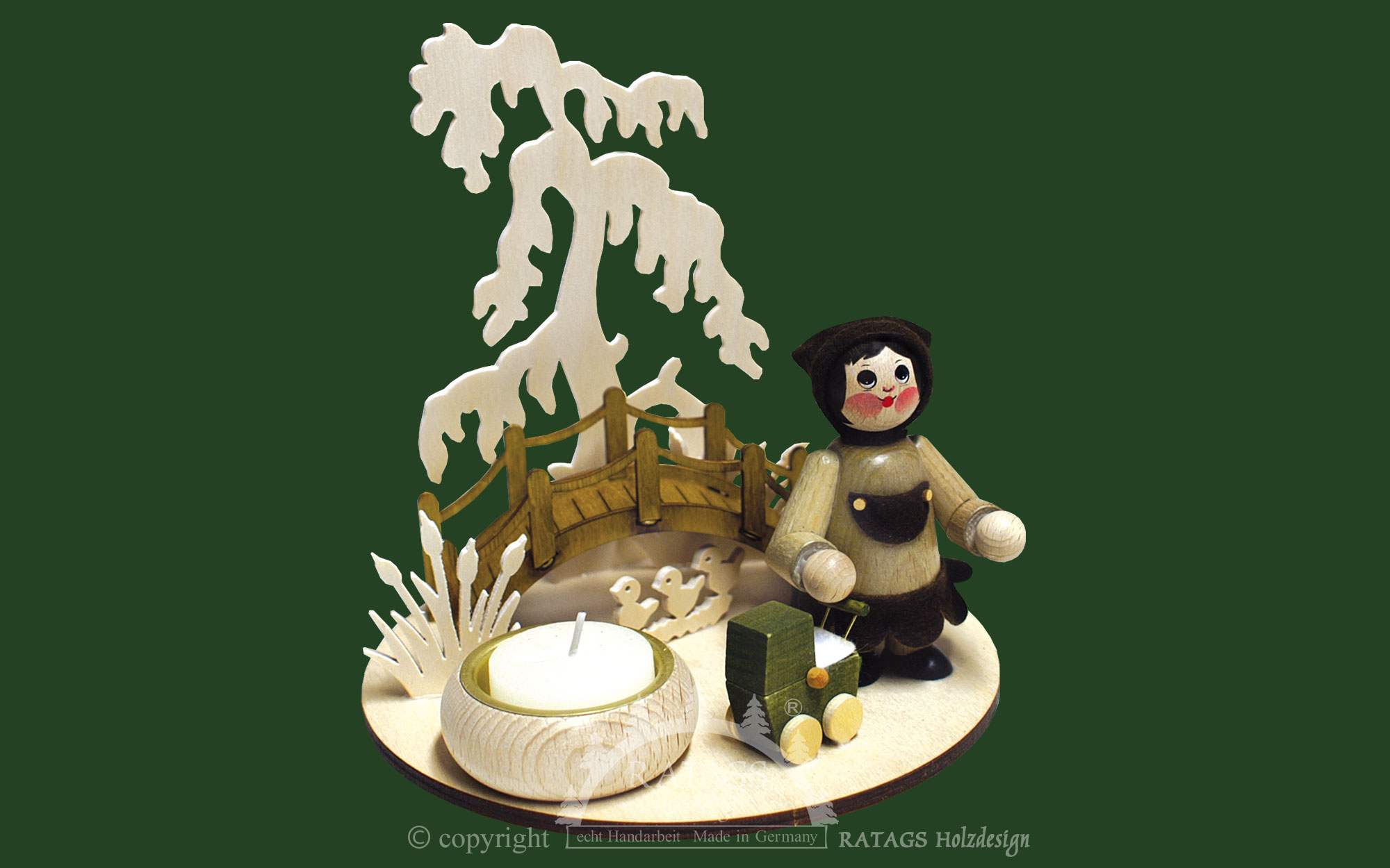 Lichterteller, Kind mit Puppenwagen